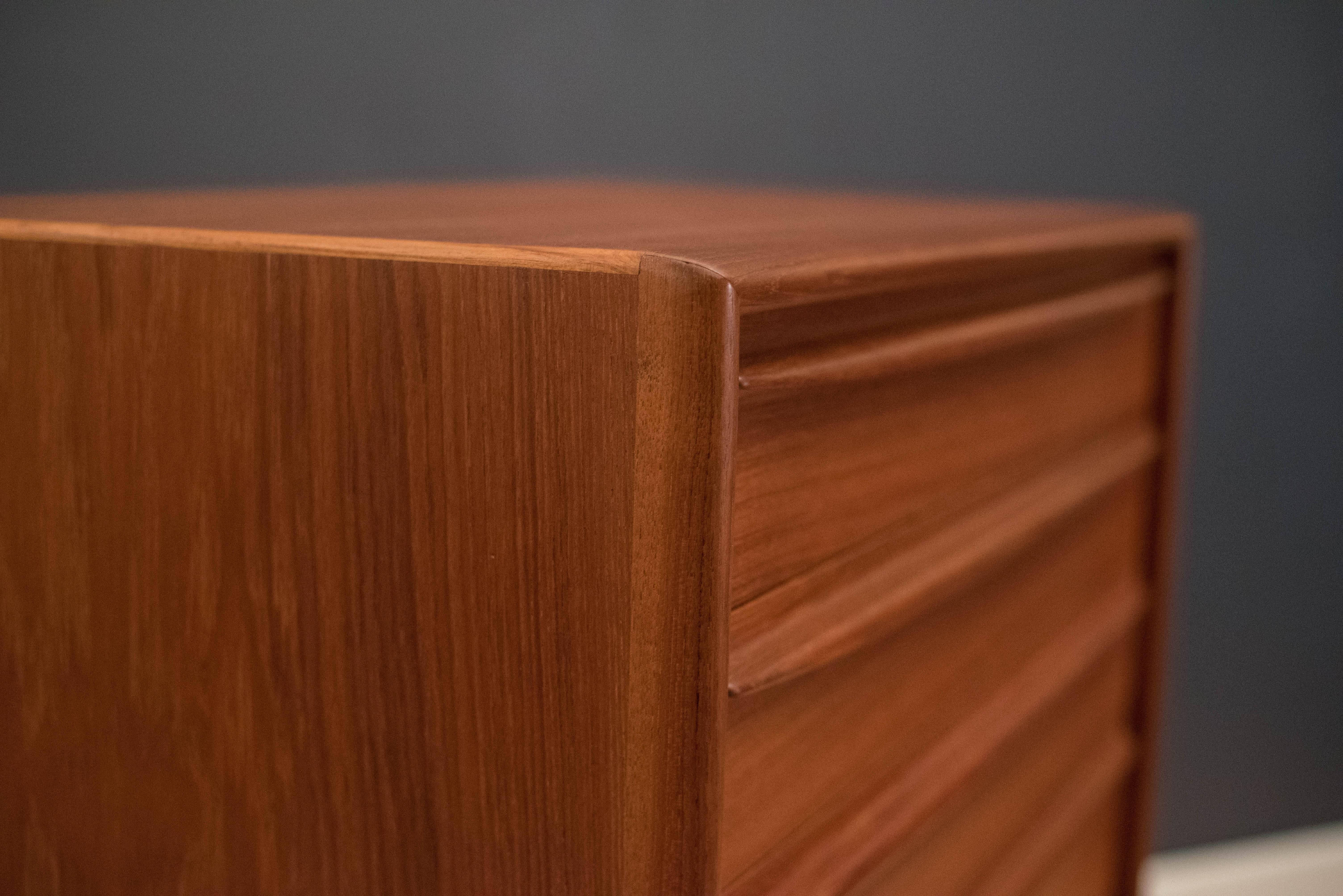 Danish Tall Teak Dresser by Svend Madsen In Good Condition In San Jose, CA