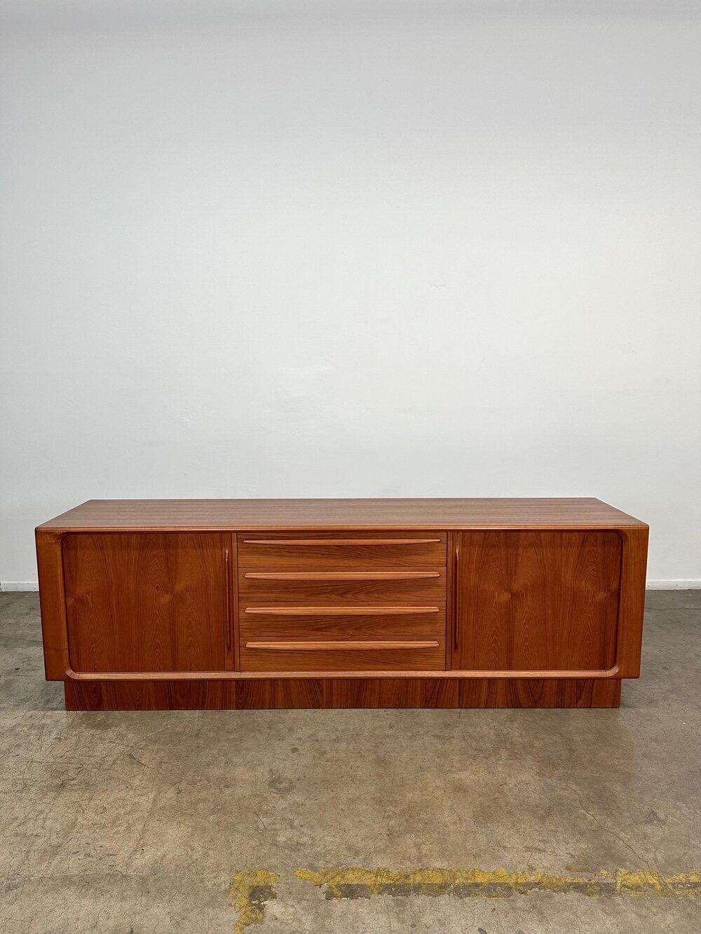 Danish Tambour Credenza with Plinth Base 5
