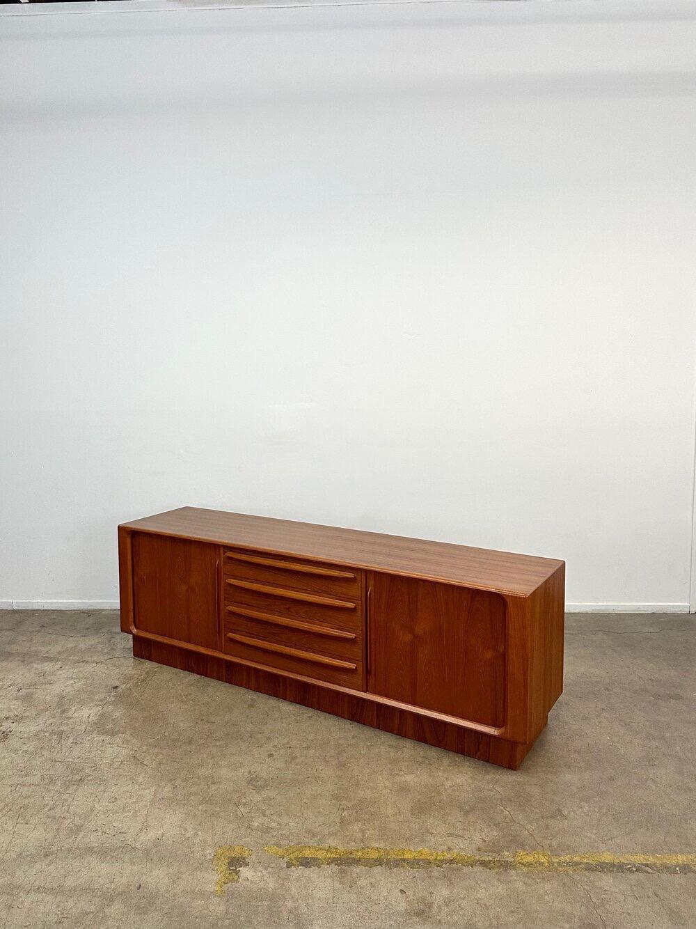 Danish Tambour Credenza with Plinth Base 1