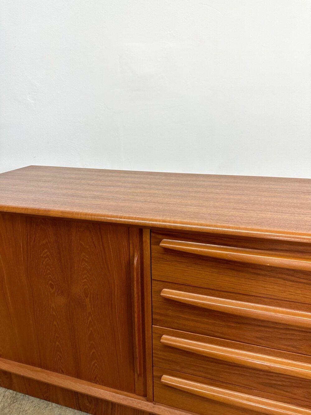 Danish Tambour Credenza with Plinth Base 2