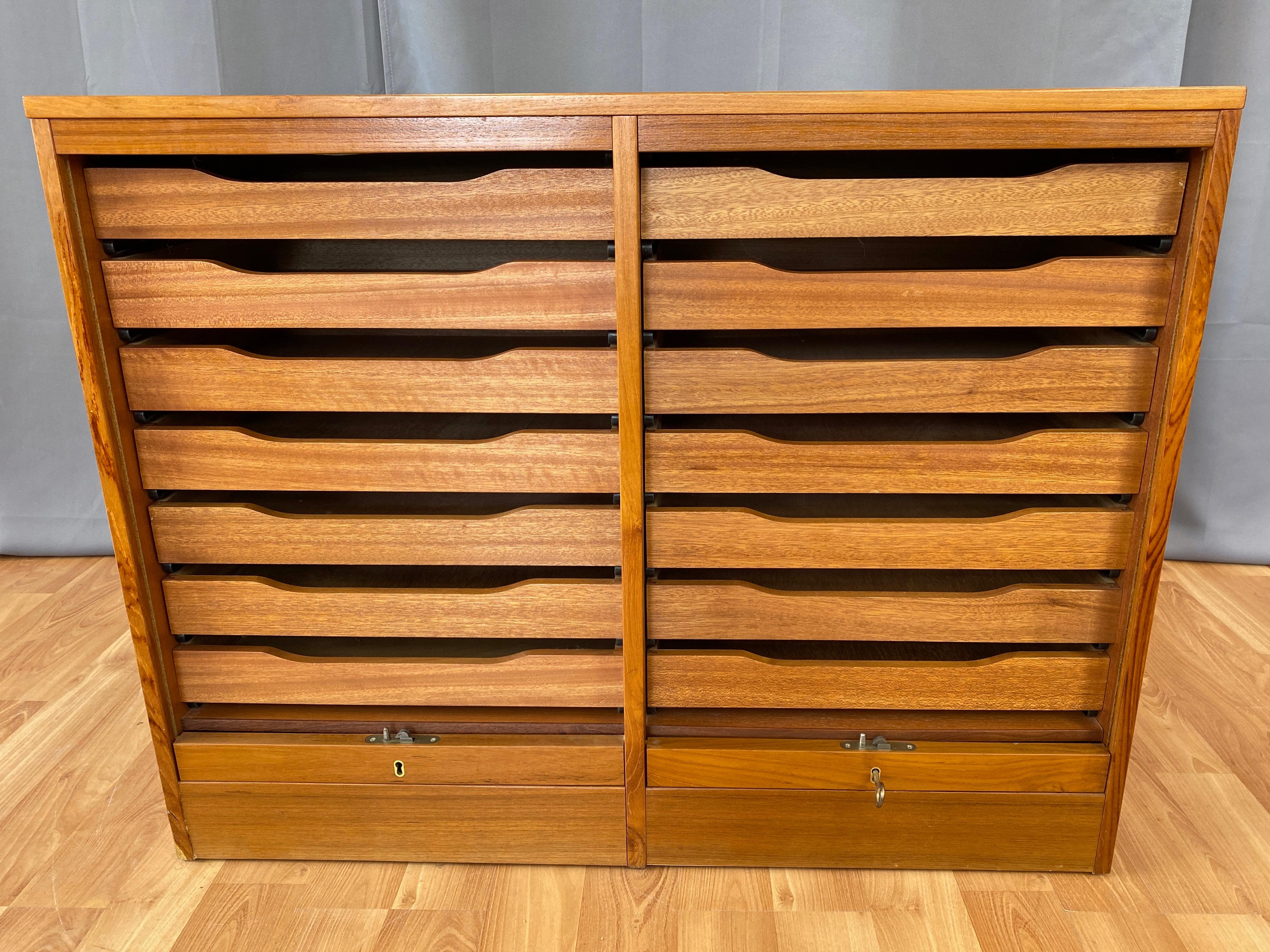 teak filing cabinet