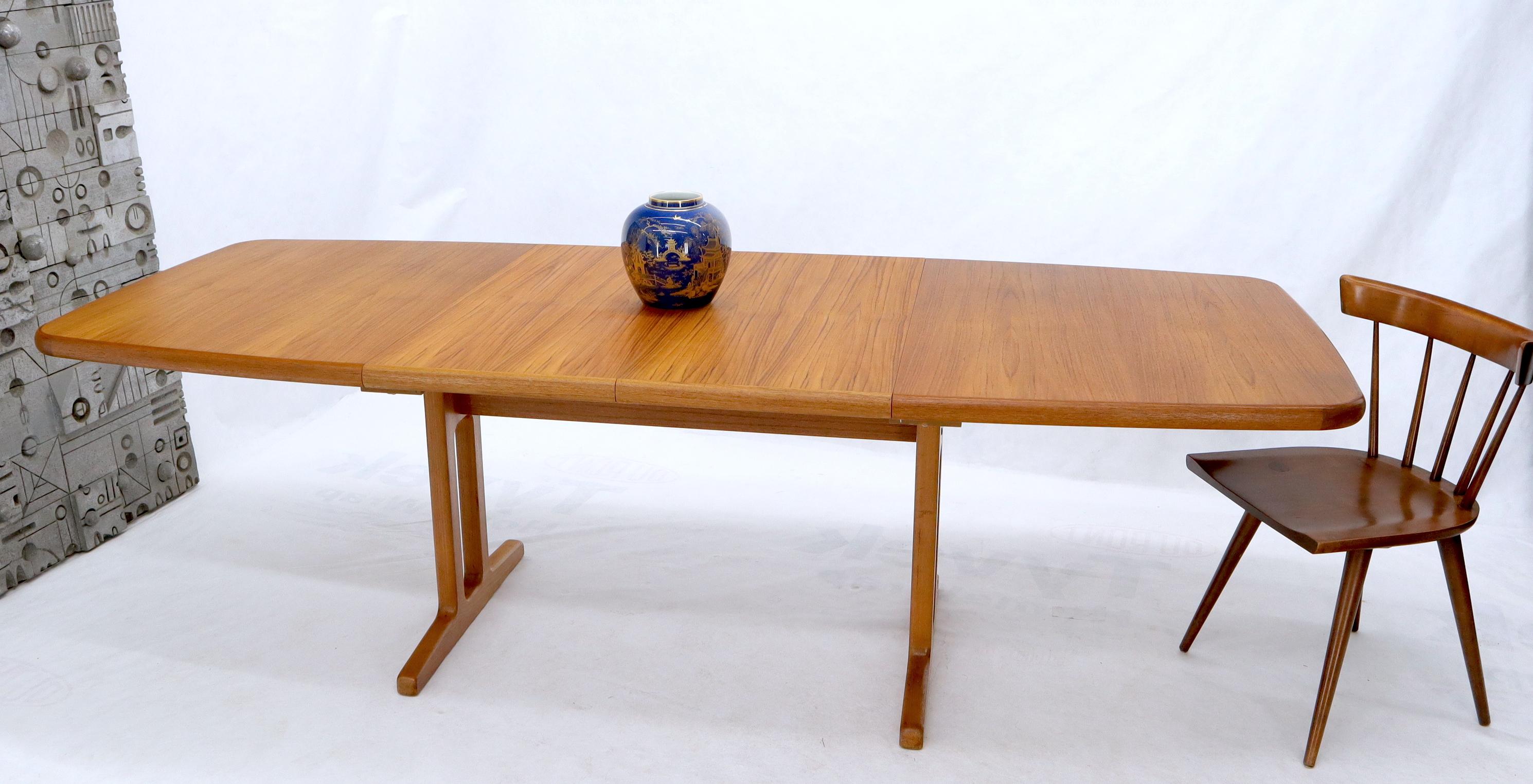 Danish Teak 2 Self Containing Extension Boards Dining Table For Sale 5