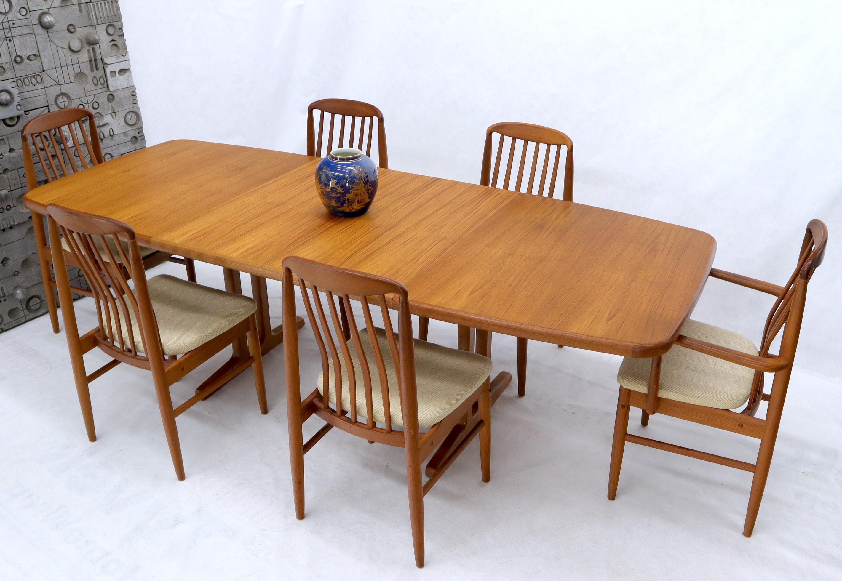 Danish Teak 2 Self Containing Extension Boards Dining Table For Sale 6