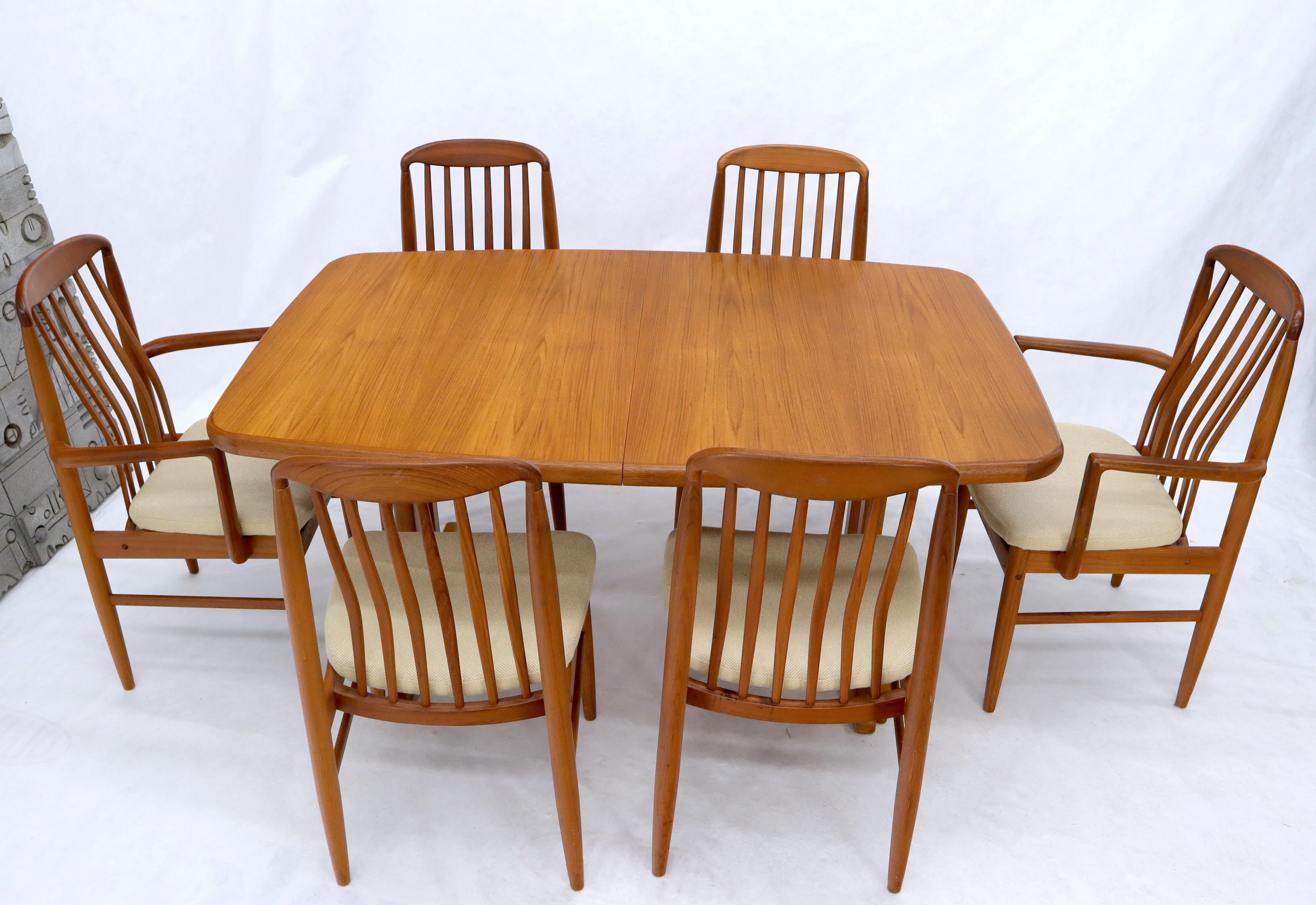 Danish Teak 2 Self Containing Extension Boards Dining Table For Sale 8