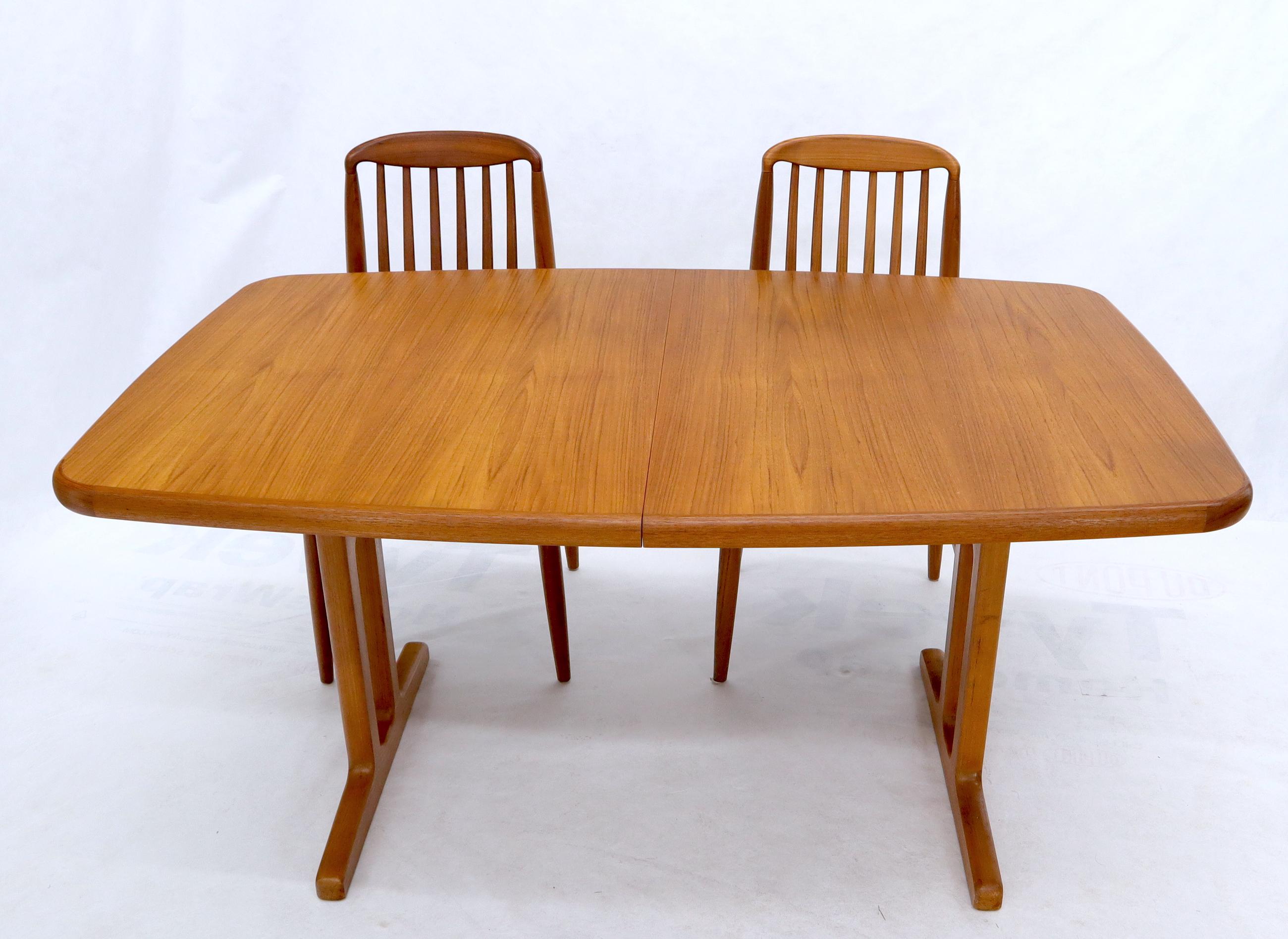Danish Teak 2 Self Containing Extension Boards Dining Table For Sale 9