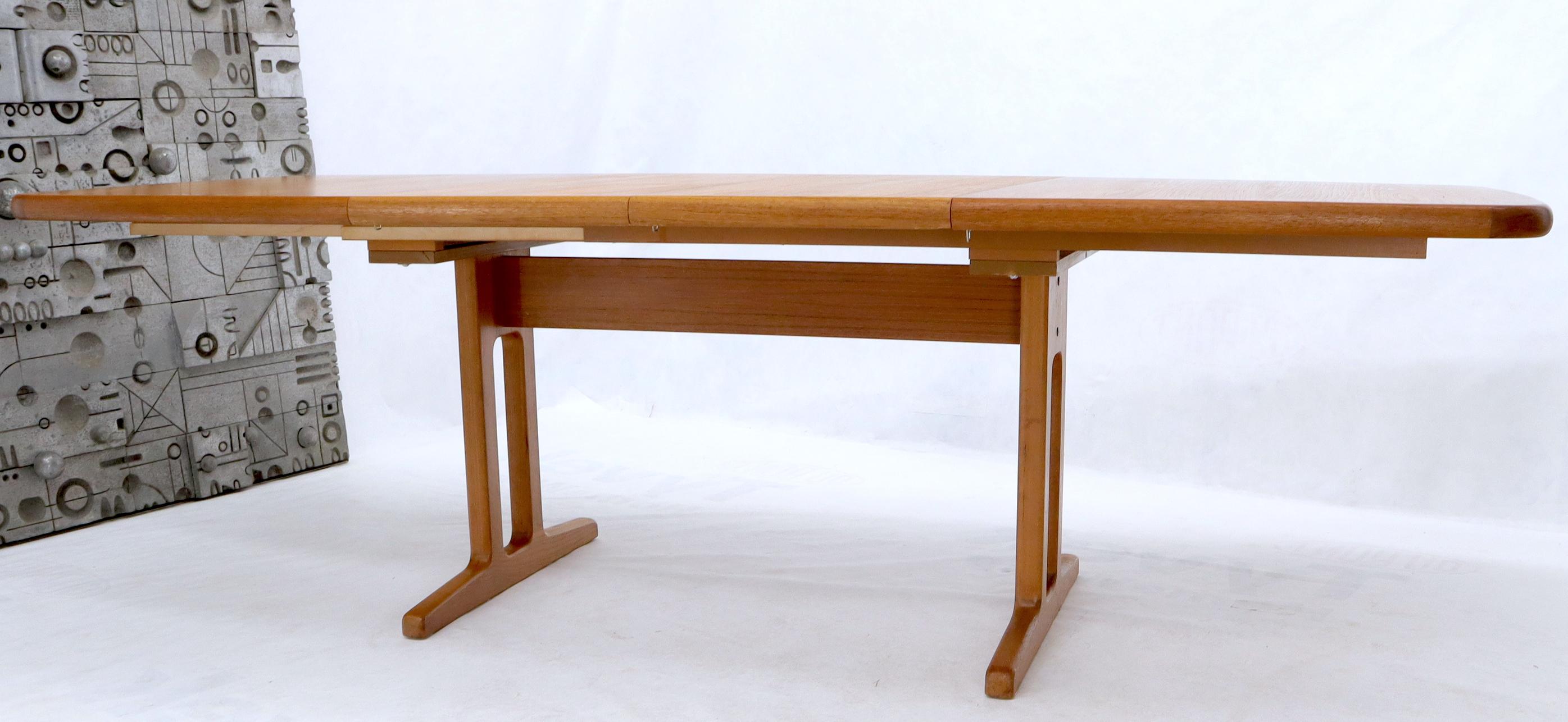 Danish Teak 2 Self Containing Extension Boards Dining Table For Sale 1