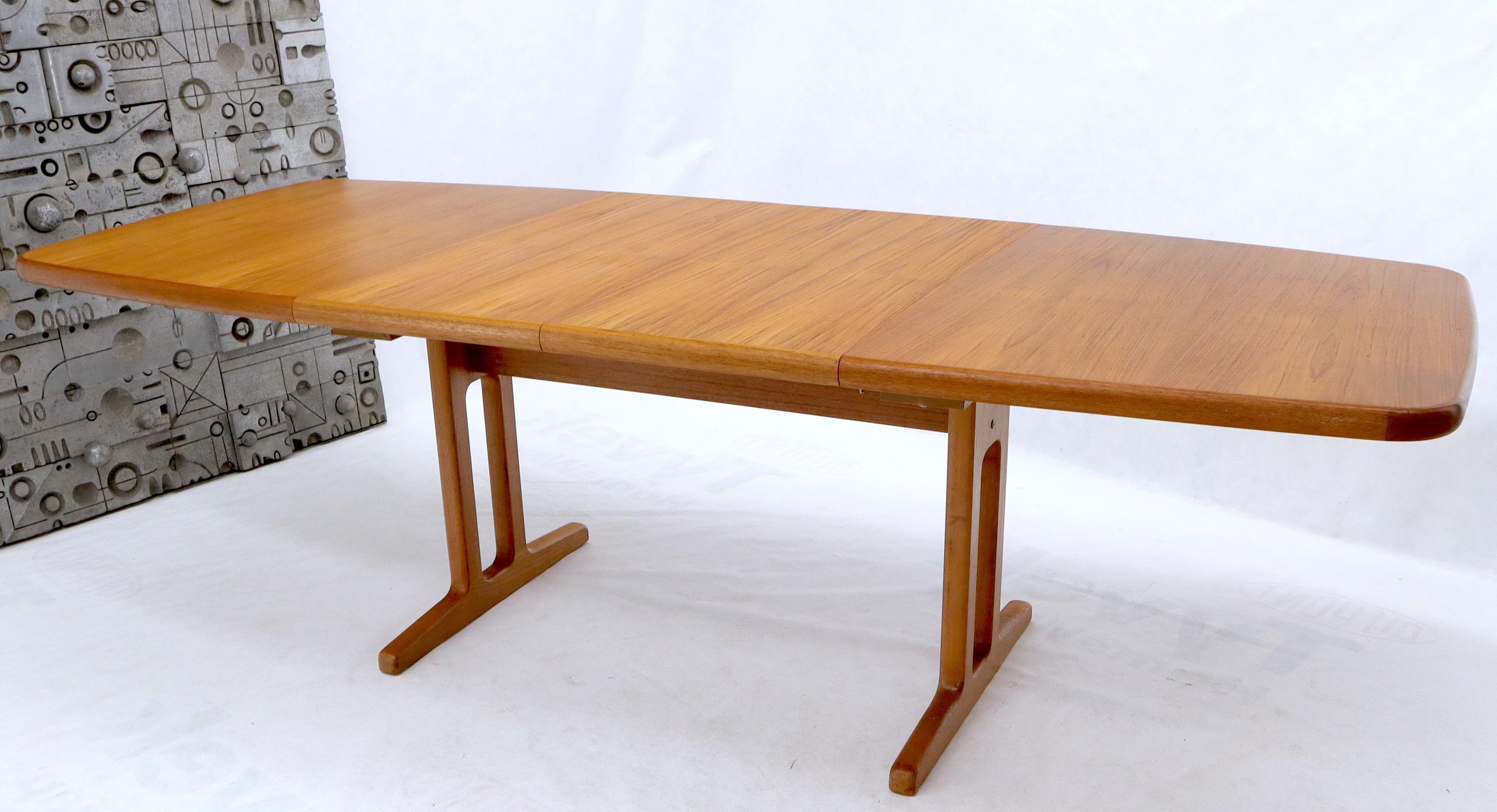 Danish Teak 2 Self Containing Extension Boards Dining Table For Sale 2