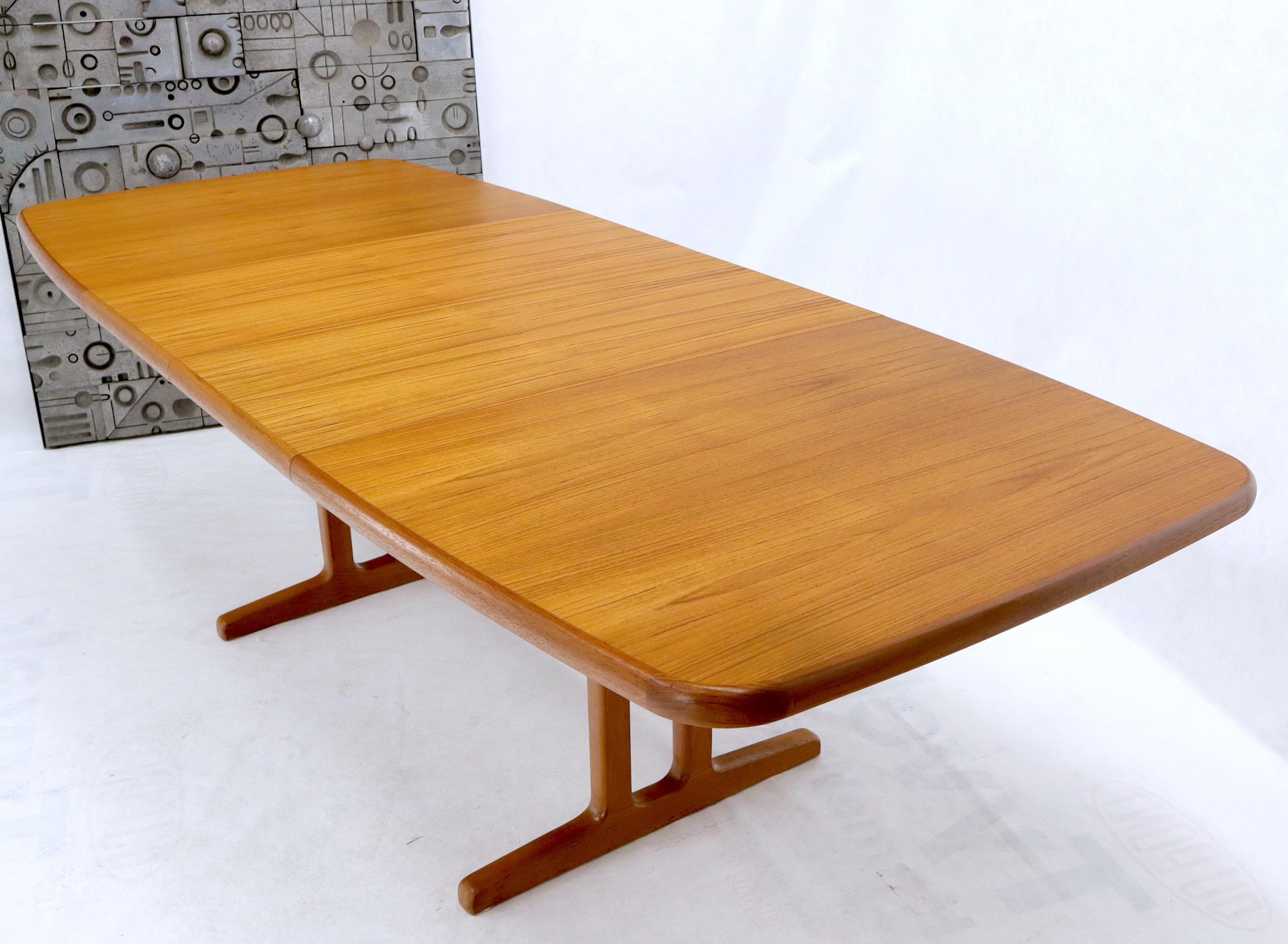 Danish Teak 2 Self Containing Extension Boards Dining Table For Sale 3