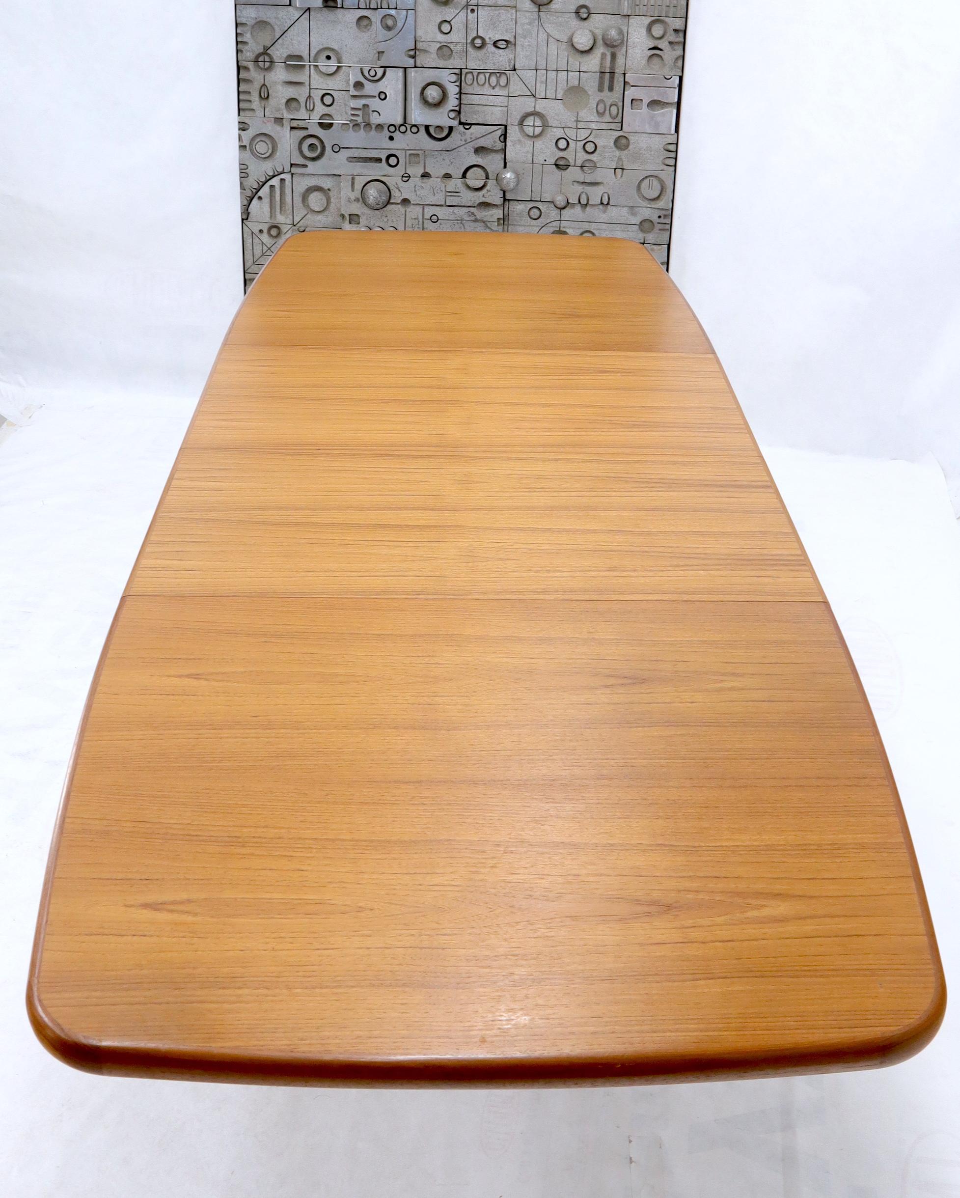 Danish Teak 2 Self Containing Extension Boards Dining Table For Sale 4