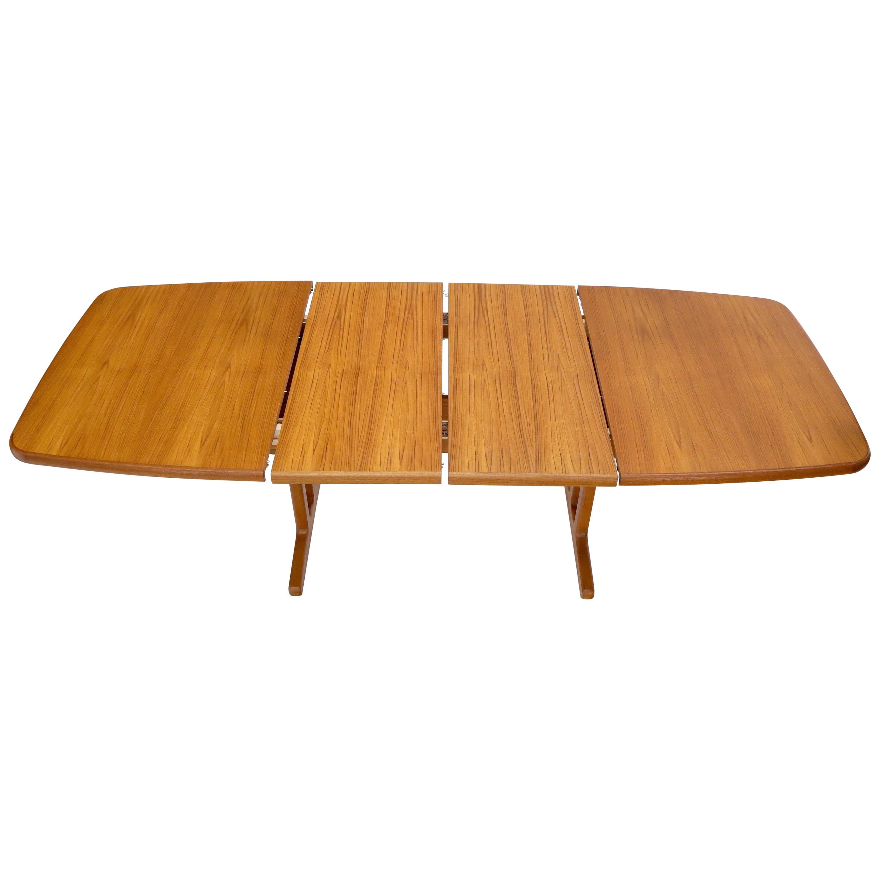 Danish Teak 2 Self Containing Extension Boards Dining Table