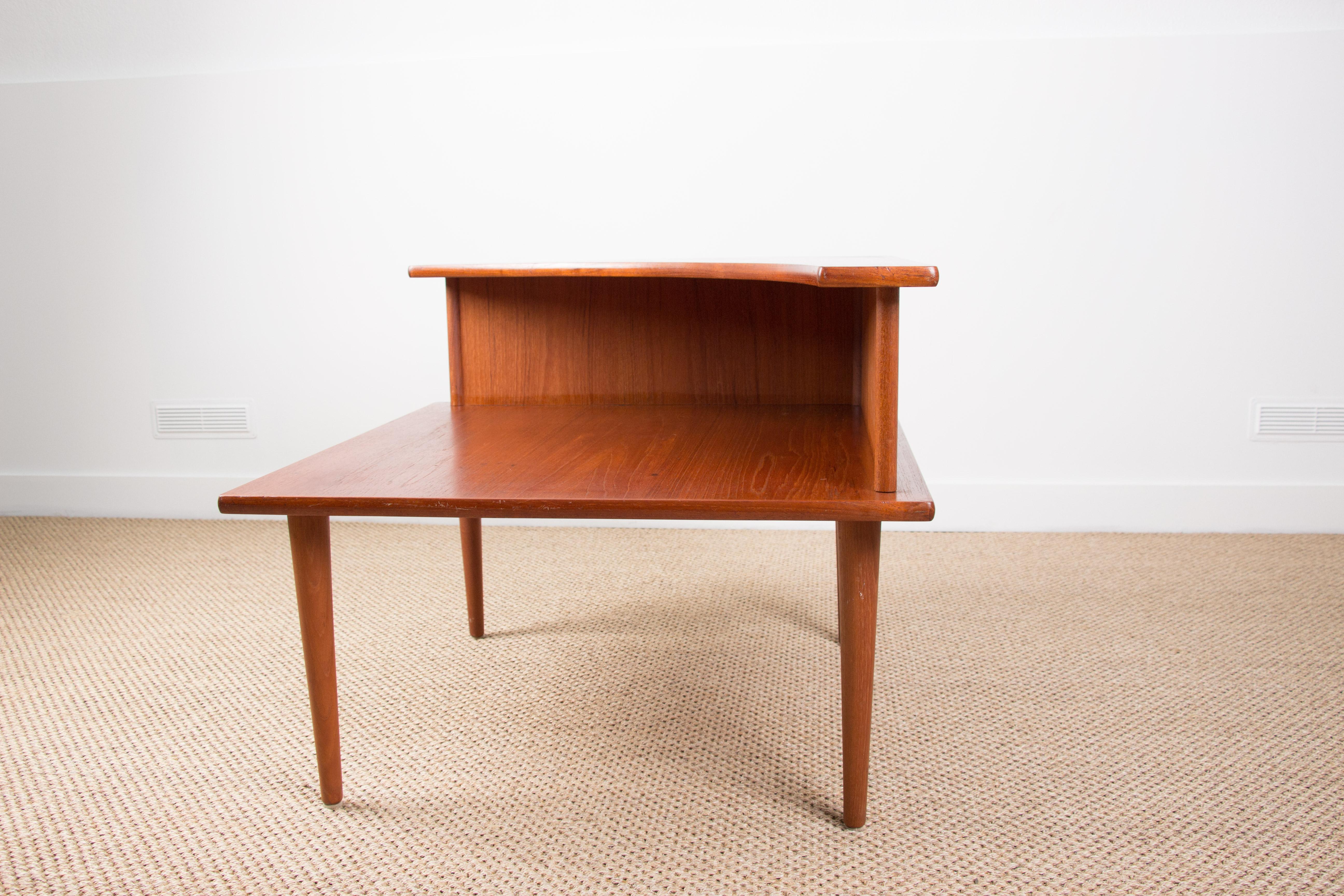 Danish Teak 2-Tier Coffee Table, 1960 In Excellent Condition In JOINVILLE-LE-PONT, FR