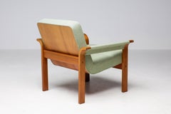 Sillón de teca danesa en dos tonos de verde, diseñado por Thygesen & Sorensen para Magnus Olesen