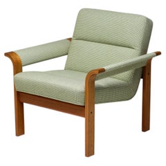 Sillón de teca danesa en dos tonos de verde, diseñado por Thygesen & Sorensen para Magnus Olesen
