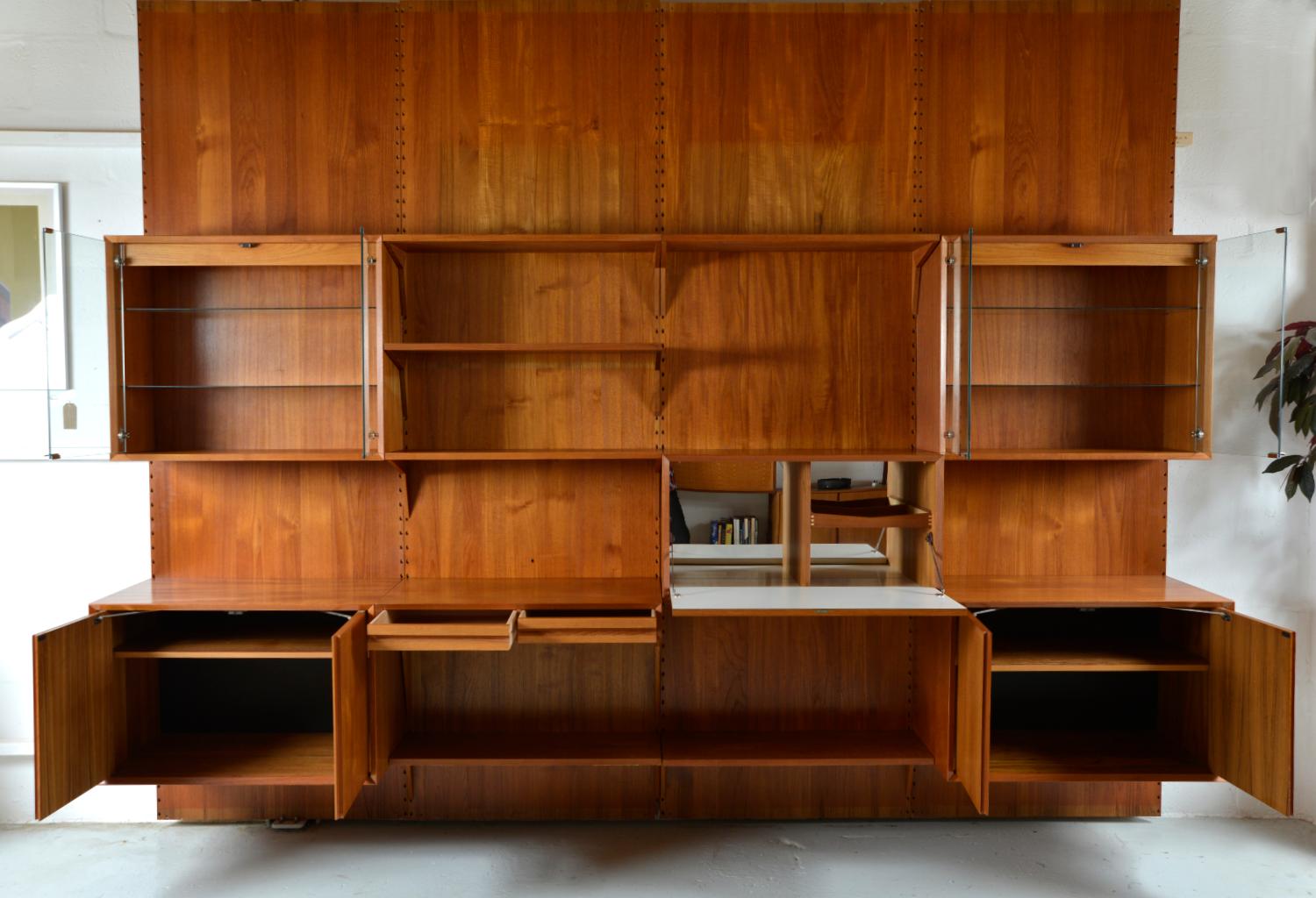 Modulares Regalsystem aus dänischem Teakholz, 4-Bay Cado-Wandschrank, Bar-Schreibtisch Paul Cadovius im Zustand „Gut“ in Sherborne, Dorset