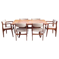 Danish Teak 60s 70s Larsen Dining Table + 6 Benny Linden Teak Chairs Set of 7 Danish Teak 60s 70s Larsen Dining Table + 6 Benny Linden Teak Chairs Set of 7