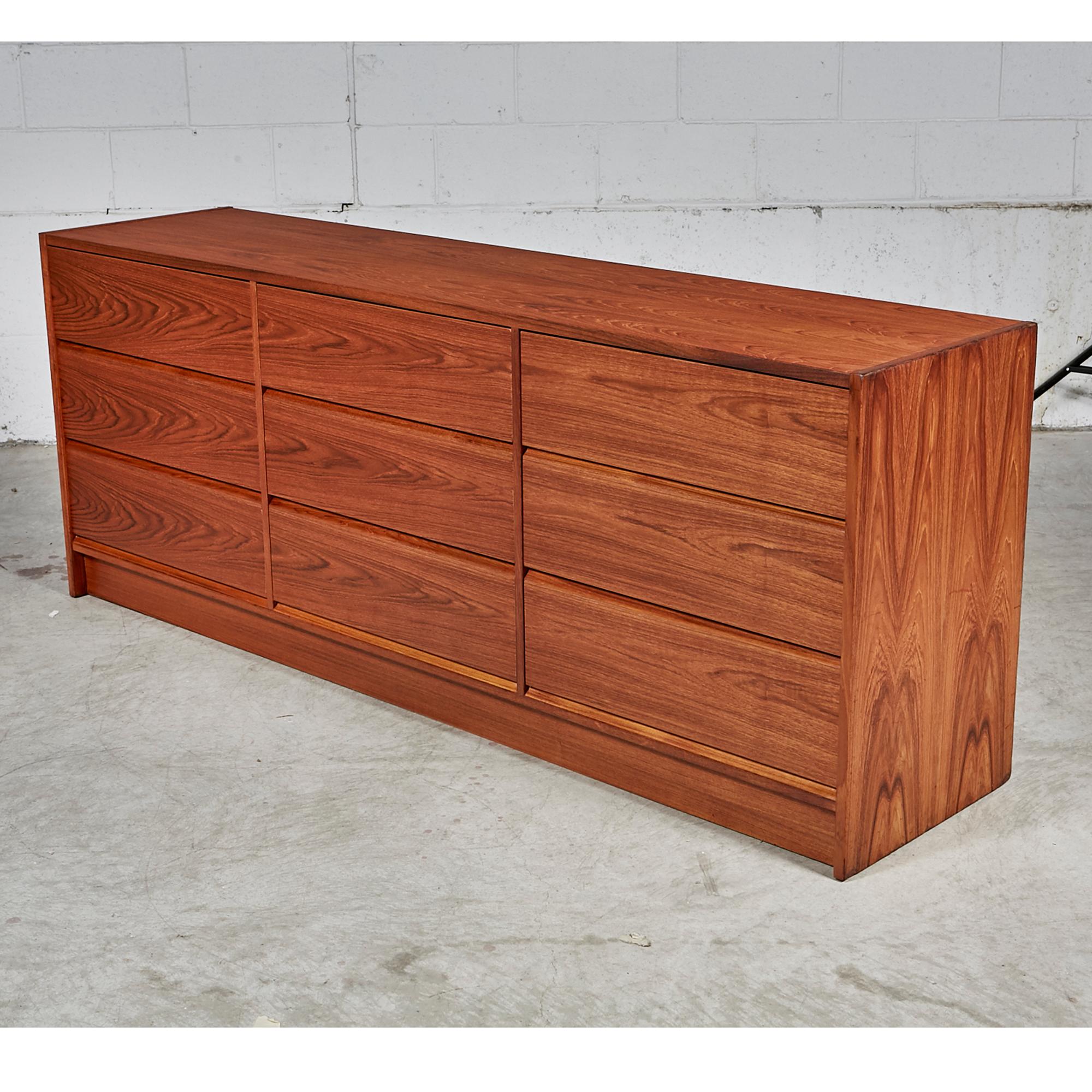 teak 9 drawer dresser