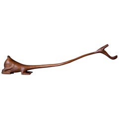 Abstrakte dänische Teakholz-Skulptur von Knud Albert