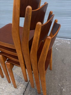Danish Teak and Birch Stacking Chairs
