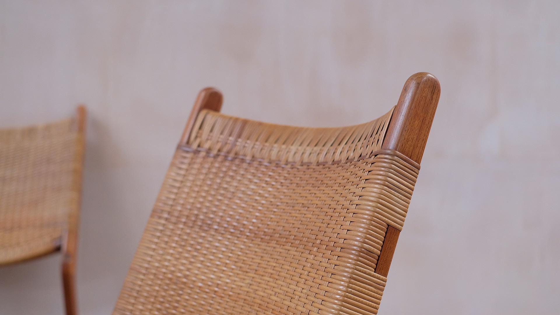 Danish Teak and Cane Scissor Chairs 6