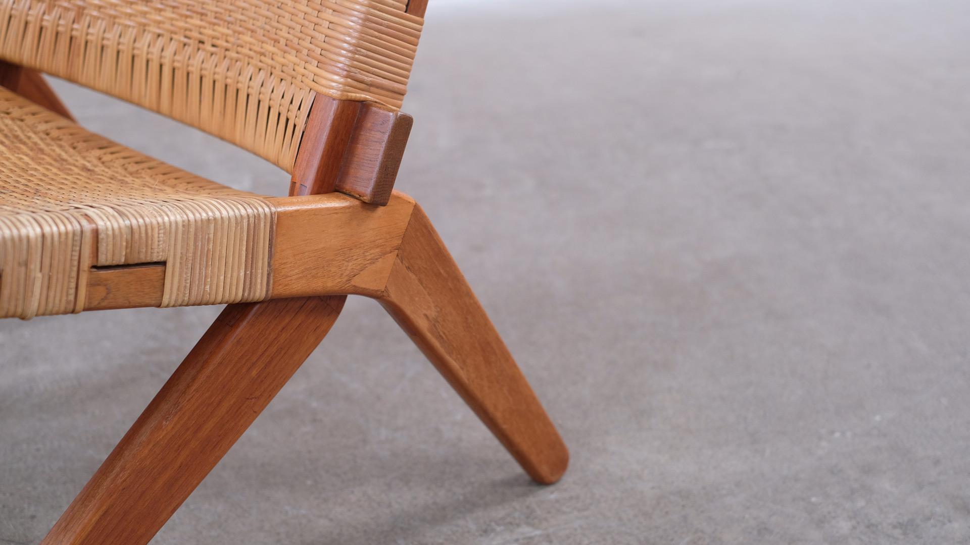 Danish Teak and Cane Scissor Chairs 7