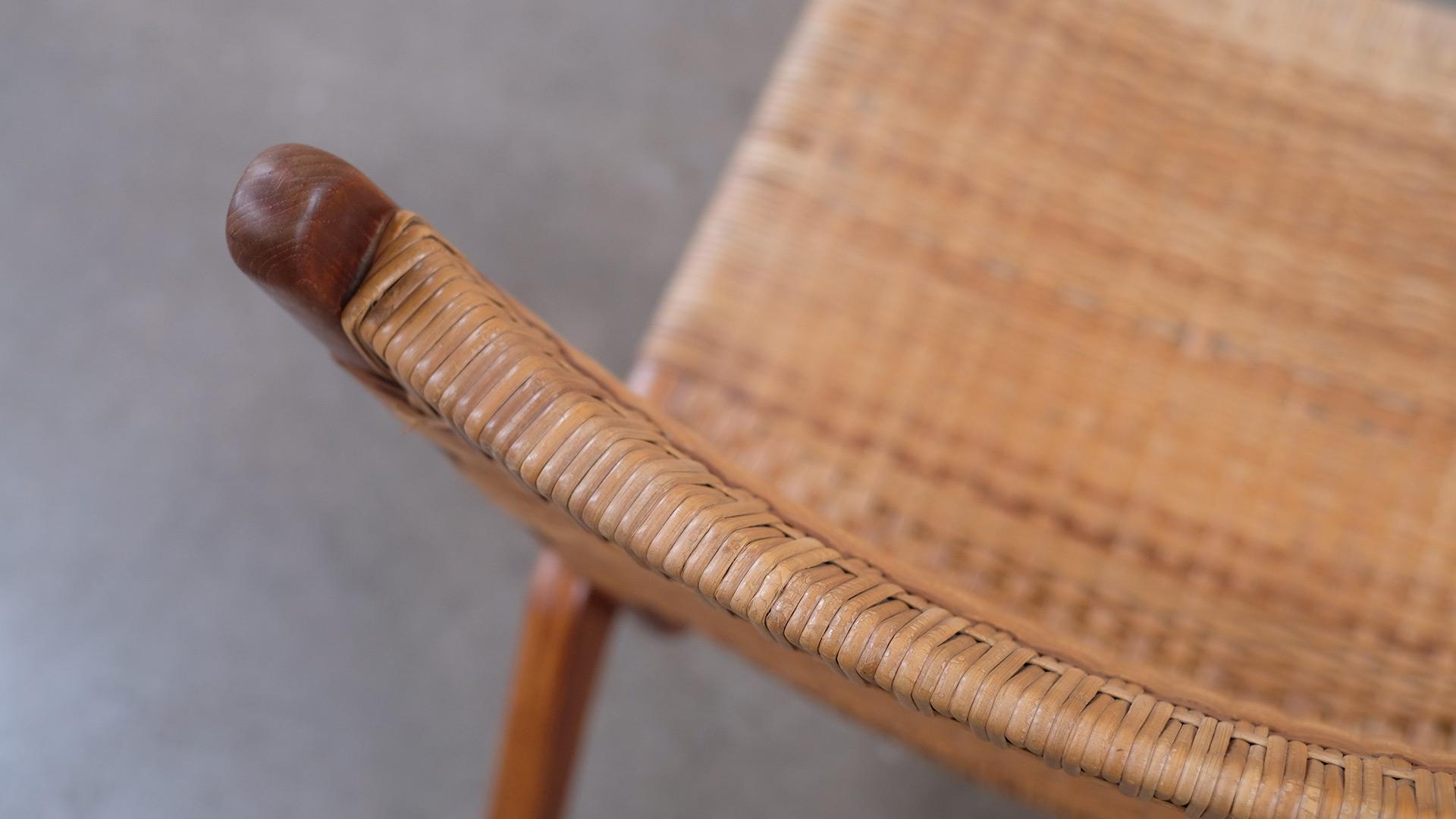 Danish Teak and Cane Scissor Chairs 8