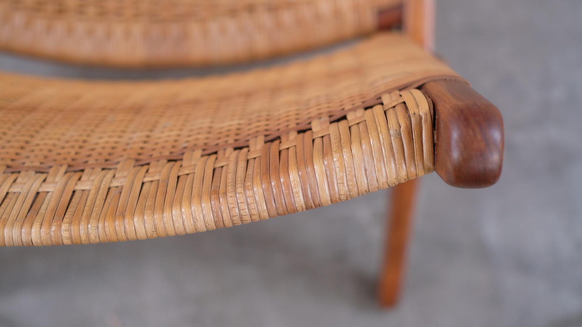 Danish Teak and Cane Scissor Chairs 9