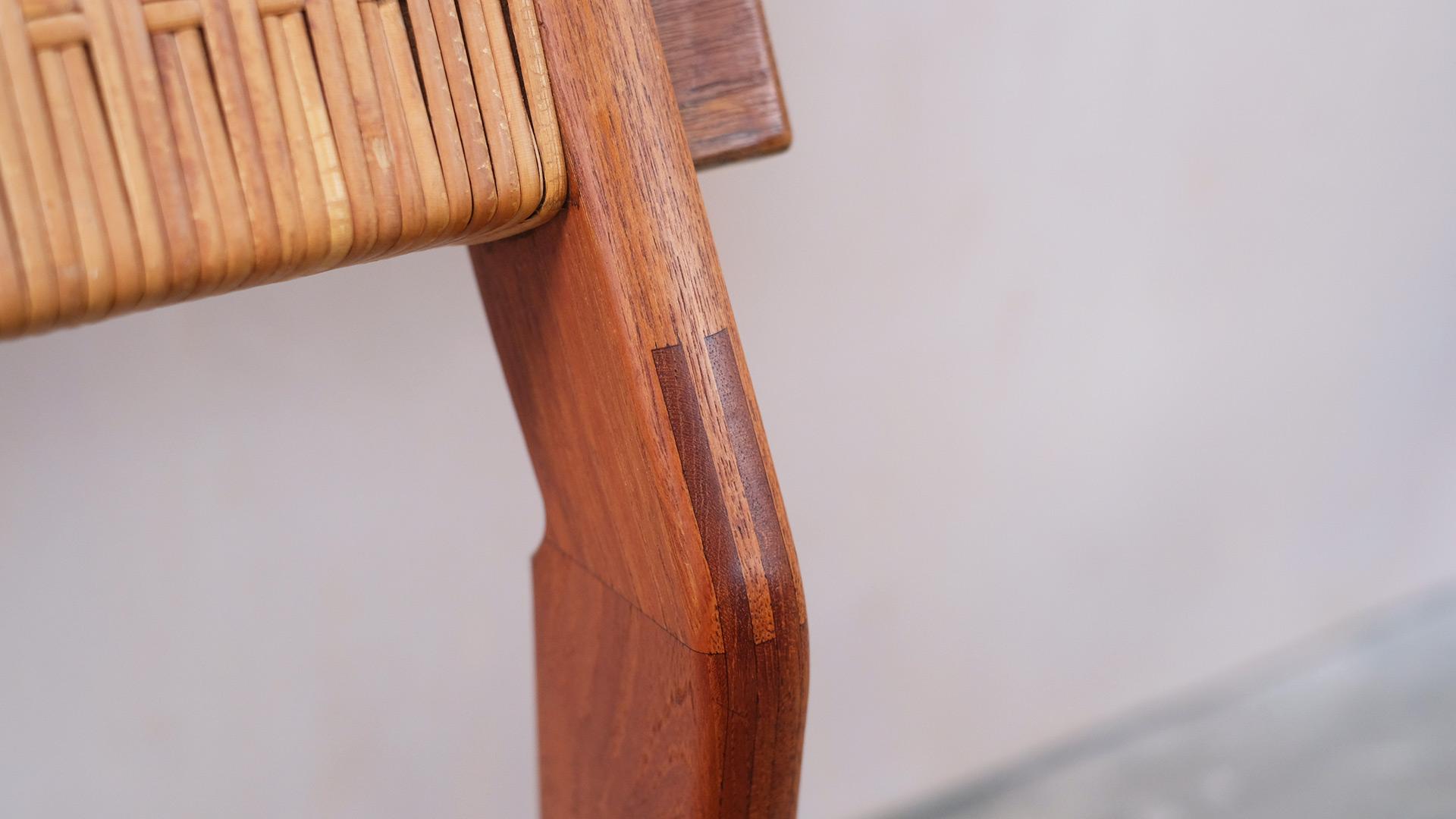Danish Teak and Cane Scissor Chairs 10