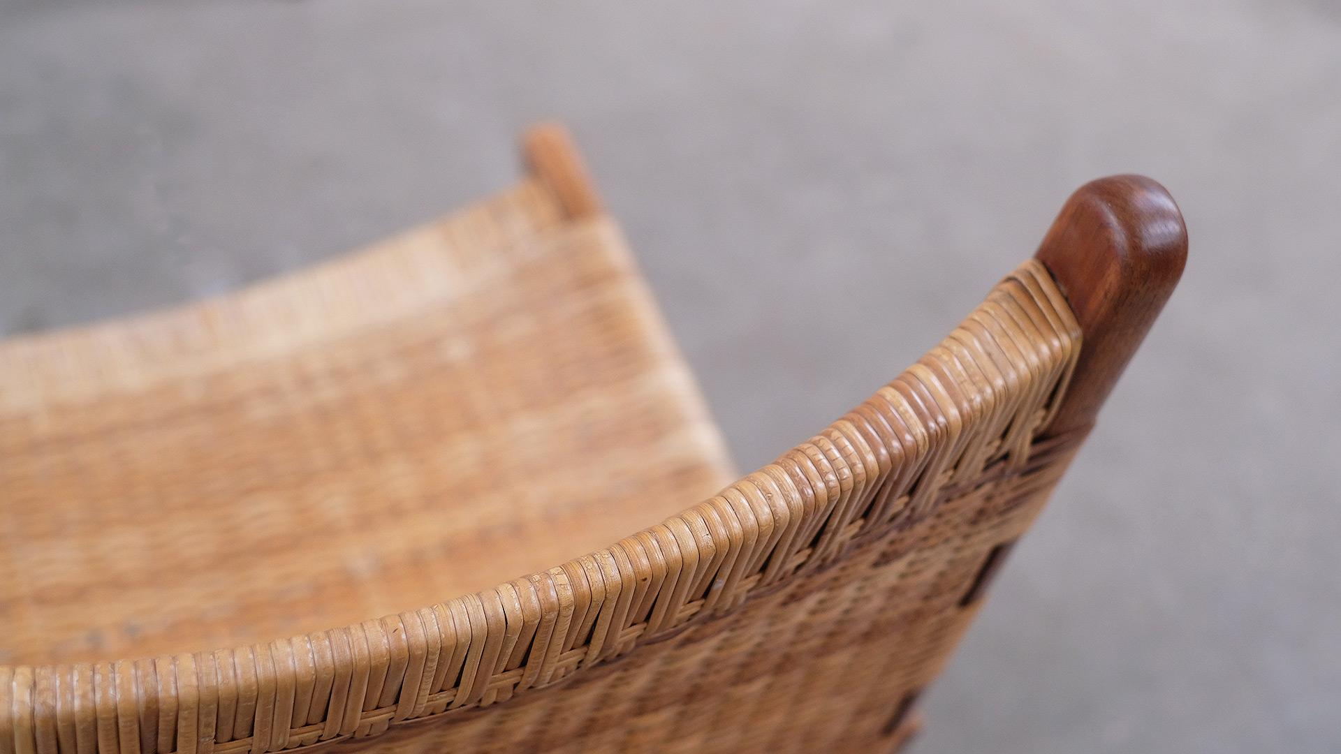 Danish Teak and Cane Scissor Chairs 11