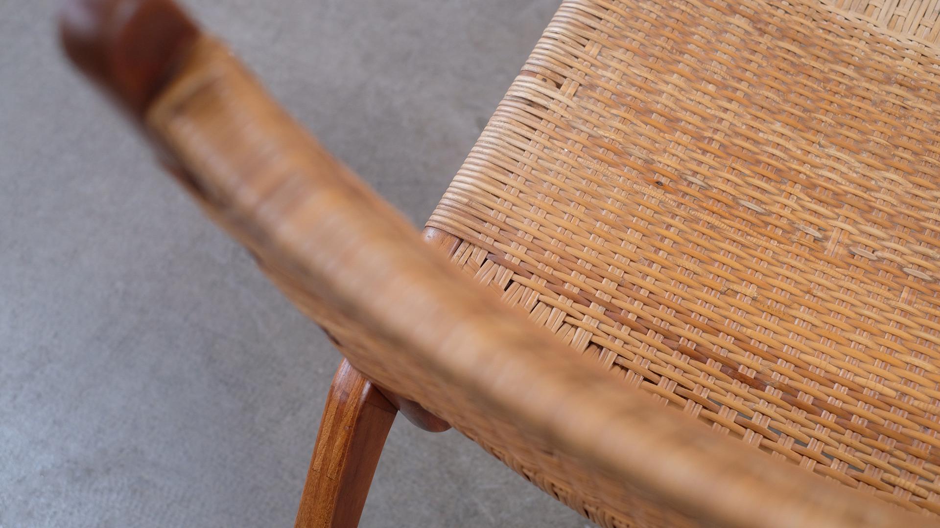 Danish Teak and Cane Scissor Chairs 13