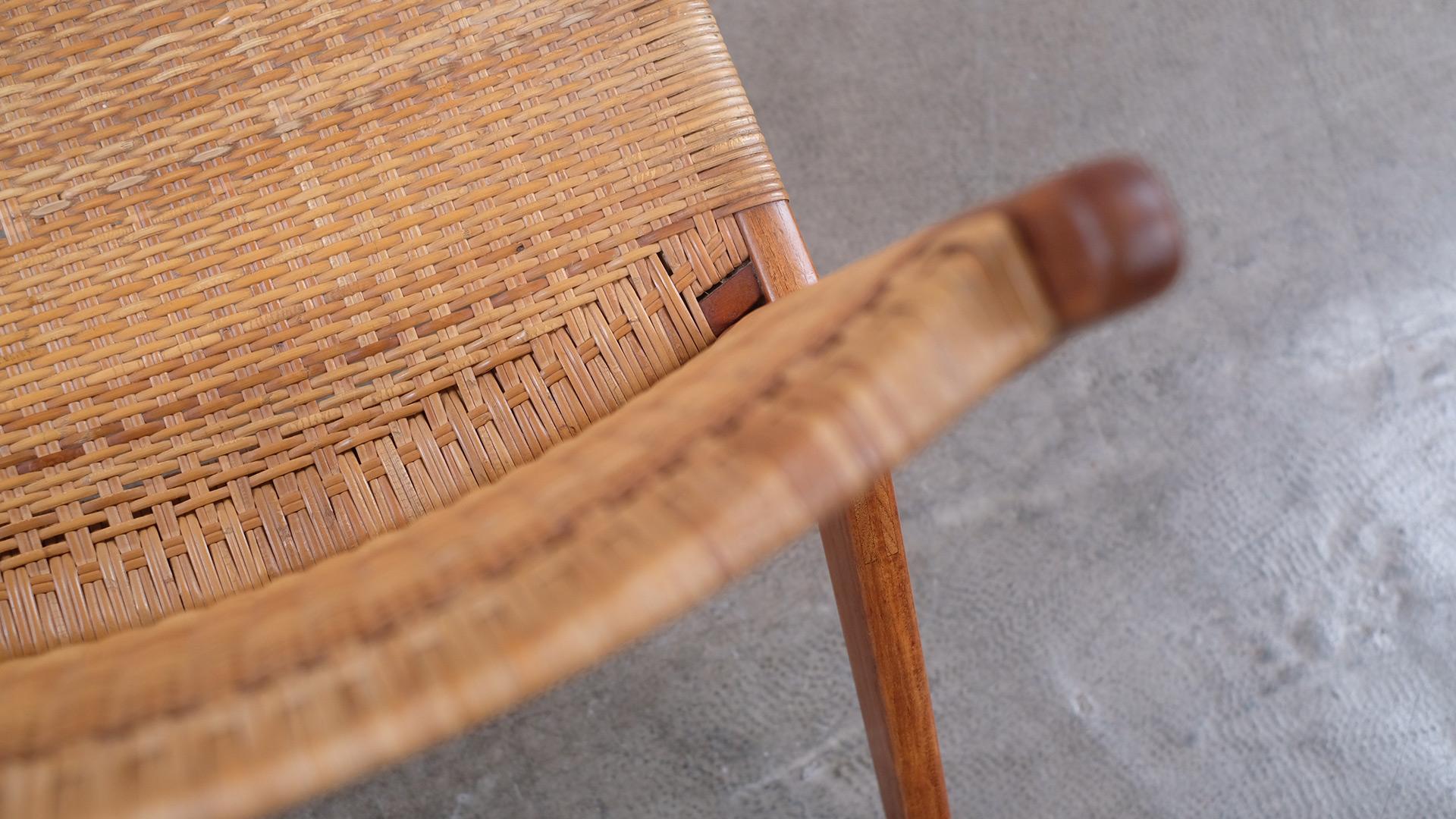 Danish Teak and Cane Scissor Chairs 14