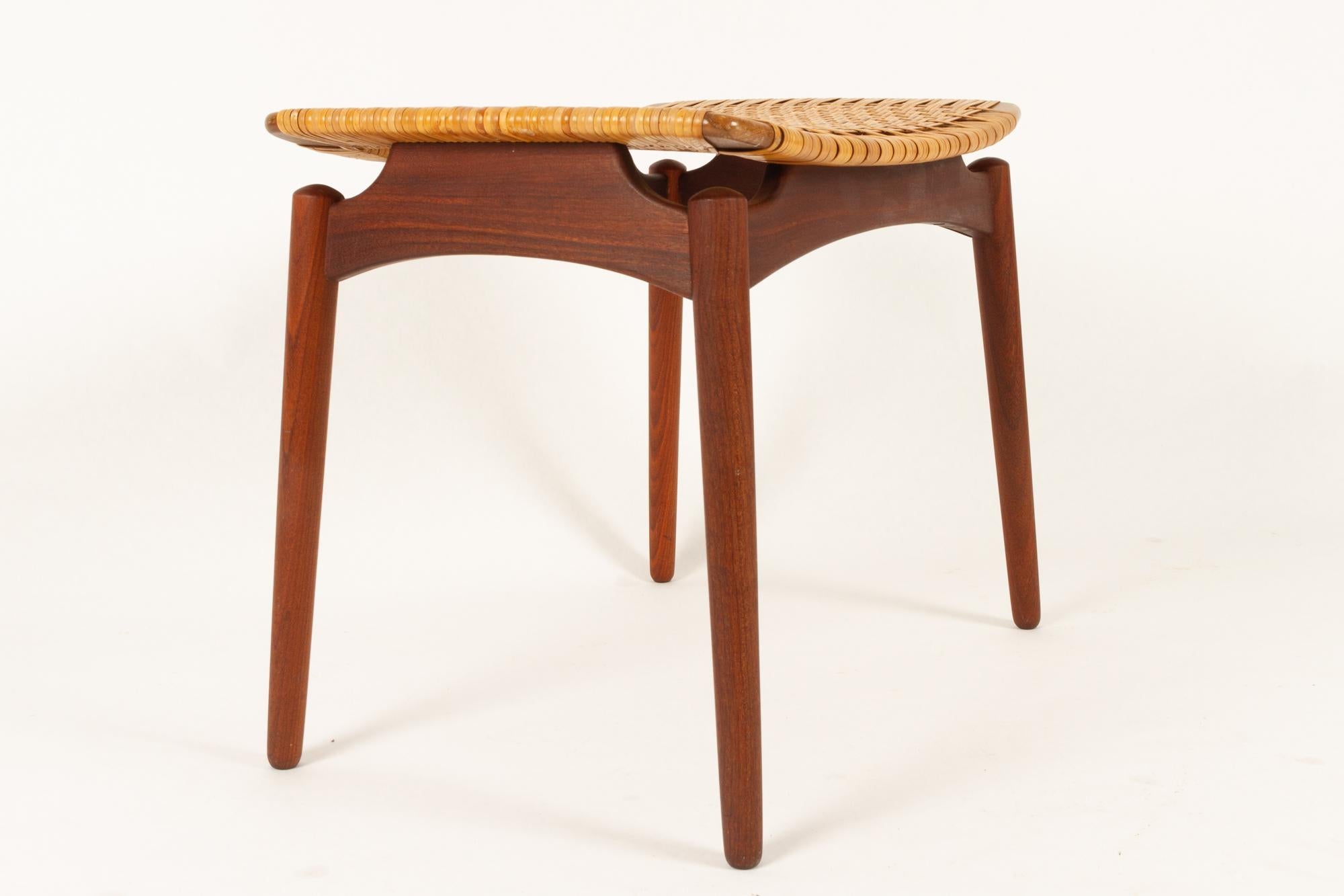 Danish Teak and Cane Stool from Ølholm Møbelfabrik, 1950s 8