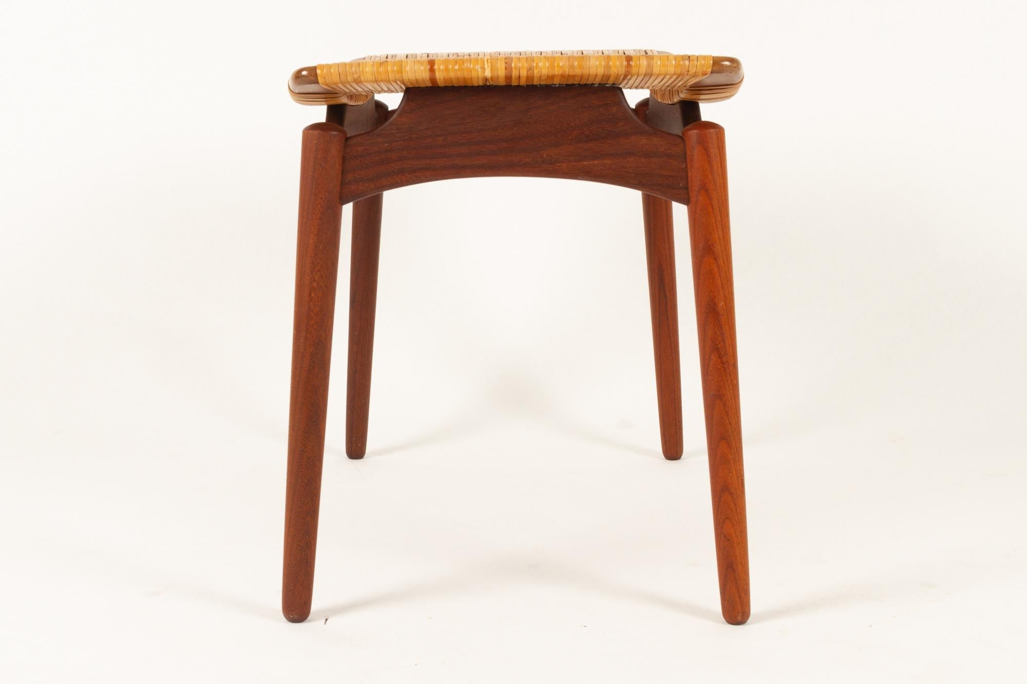 Danish Teak and Cane Stool from Ølholm Møbelfabrik, 1950s 3