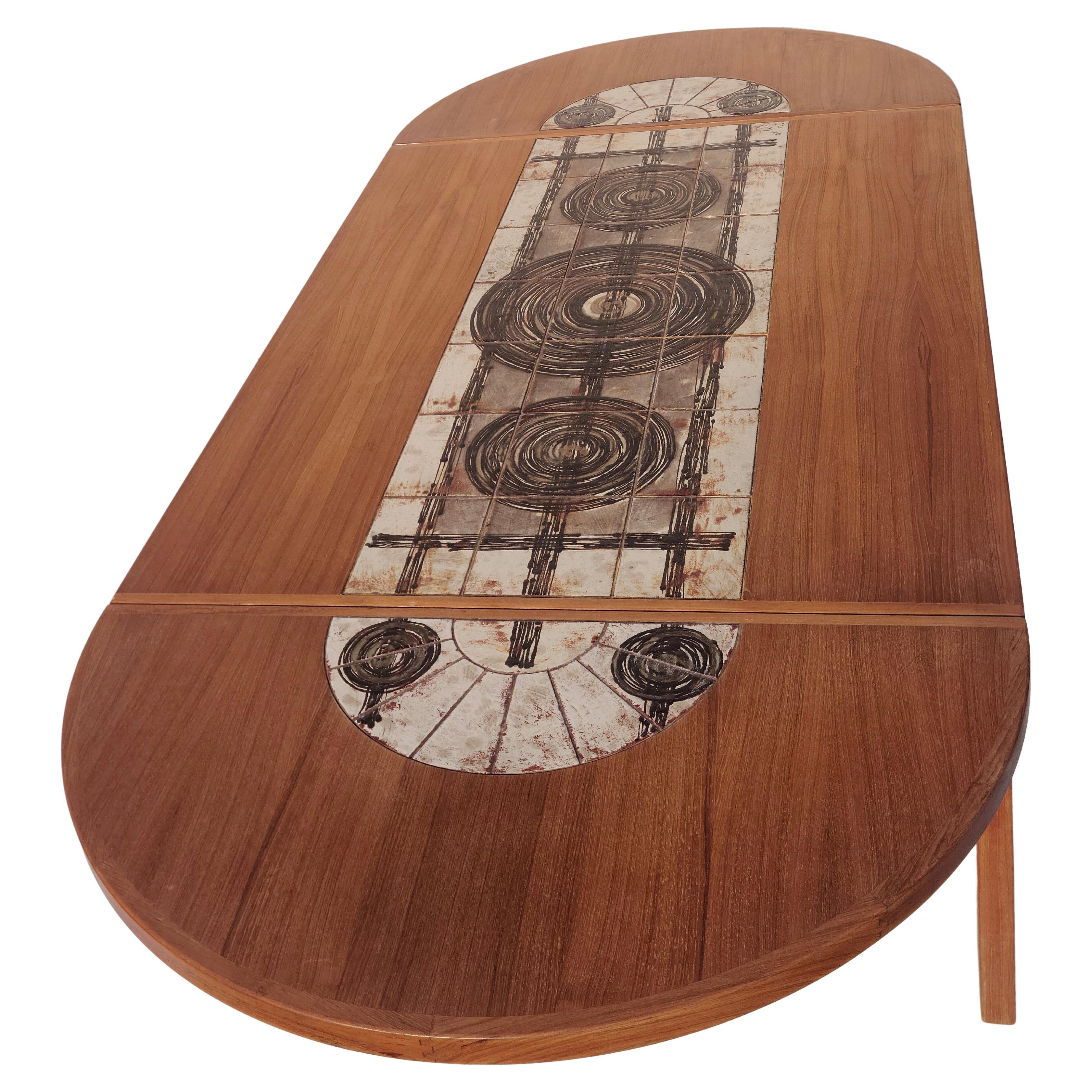 Danish Teak and Ceramic Dining Table Ansager Mobler Ox Art 
73