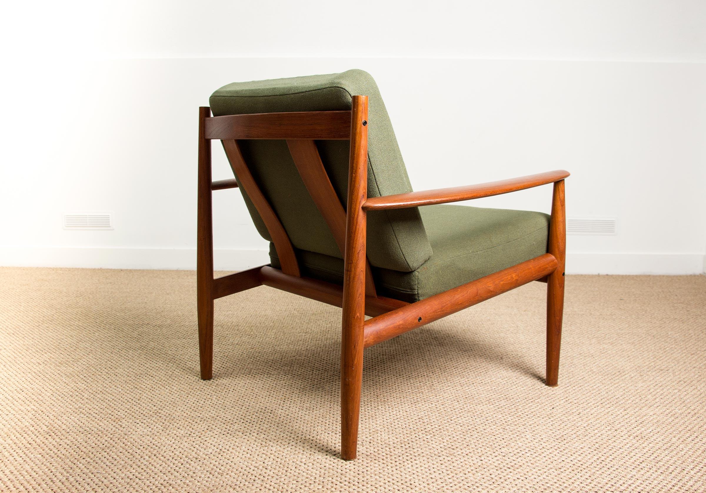 Danish Teak and Fabric Armchair Model 128 by Grete Jalk for France & Son, 1960 5