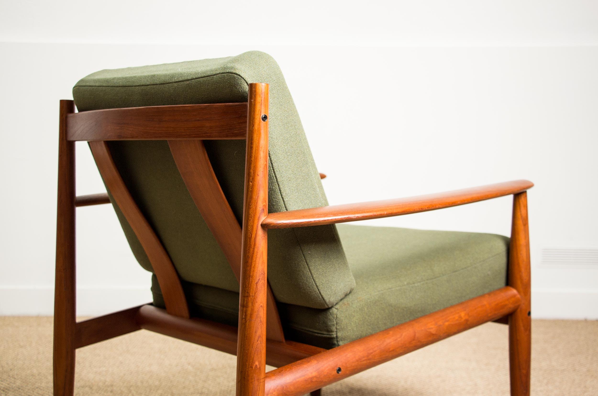 Danish Teak and Fabric Armchair Model 128 by Grete Jalk for France & Son, 1960 6