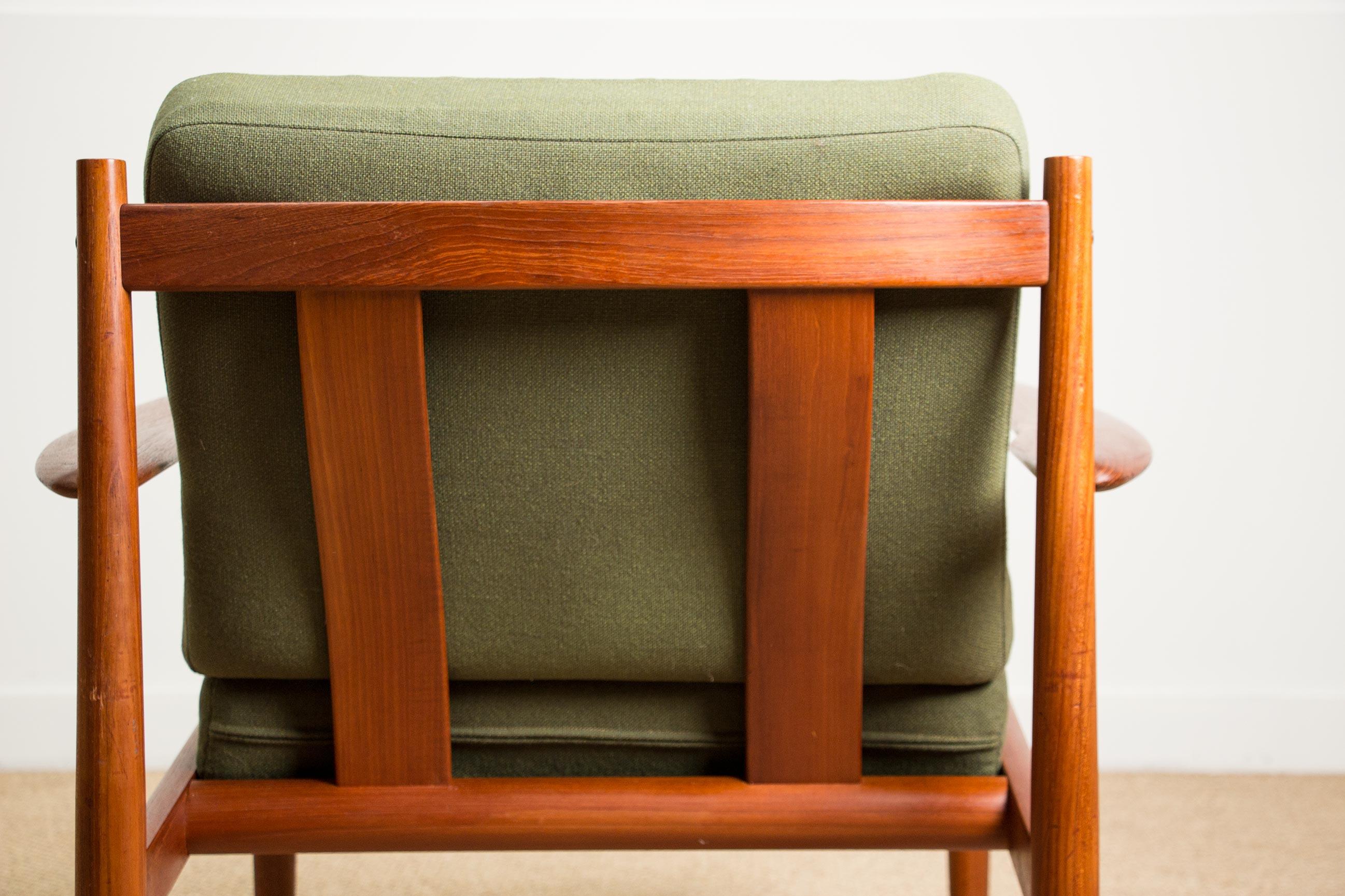 Danish Teak and Fabric Armchair Model 128 by Grete Jalk for France & Son, 1960 8