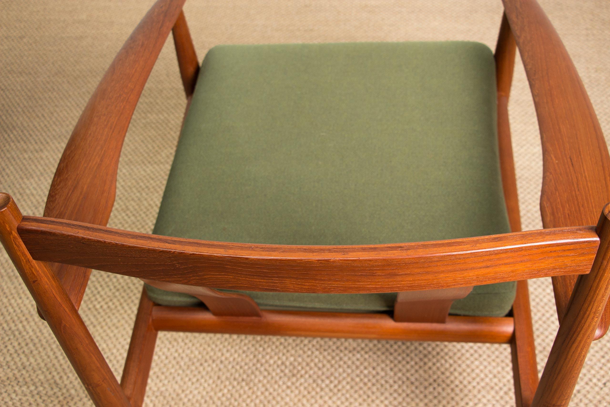 Danish Teak and Fabric Armchair Model 128 by Grete Jalk for France & Son, 1960 9