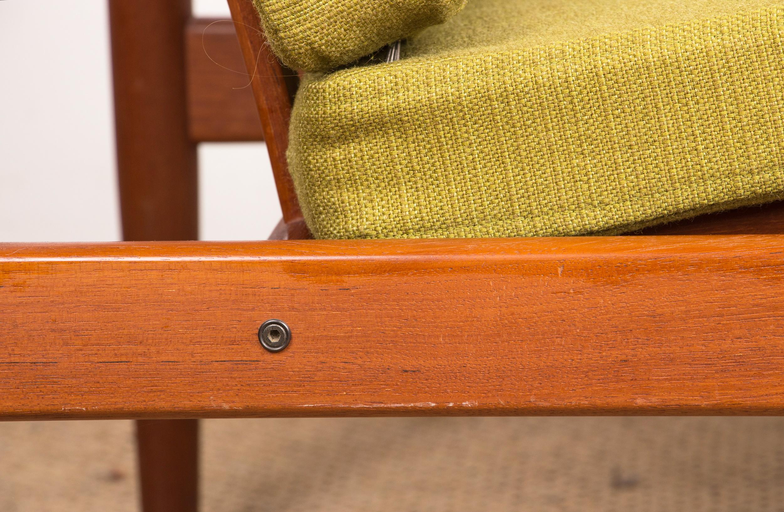 Poltrona danese in teak e tessuto Kvadrat di Børge Jensen & Sønner 1960. in vendita 6