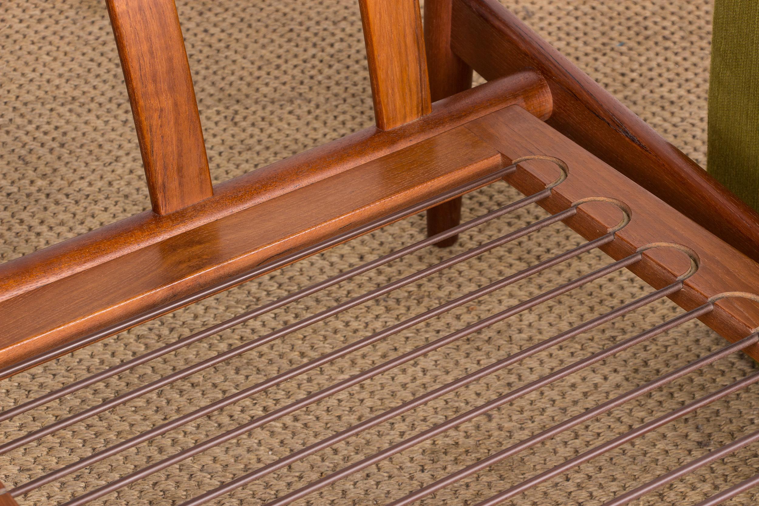 Poltrona danese in teak e tessuto Kvadrat di Børge Jensen & Sønner 1960. in vendita 12