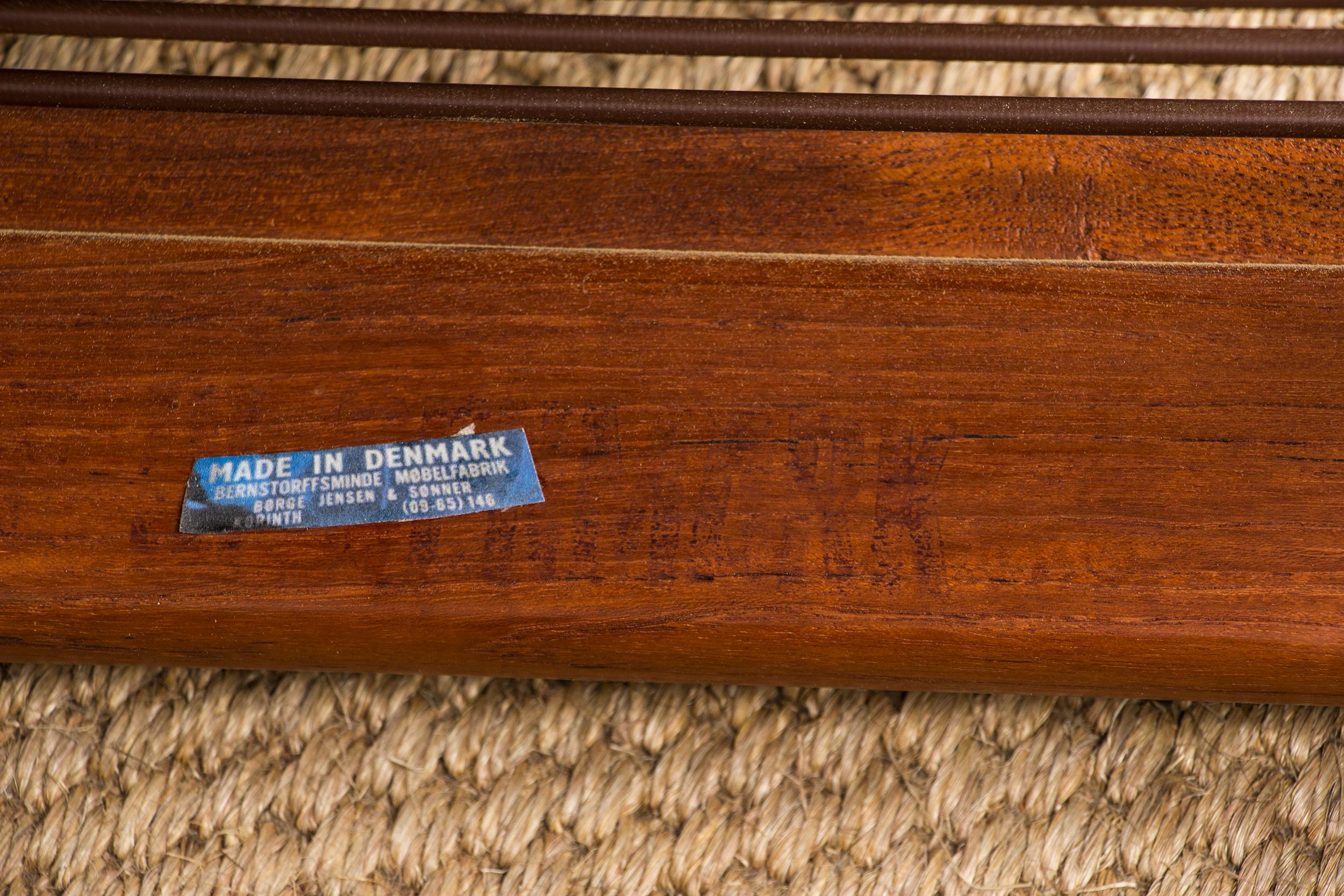 Poltrona danese in teak e tessuto Kvadrat di Børge Jensen & Sønner 1960. in vendita 13