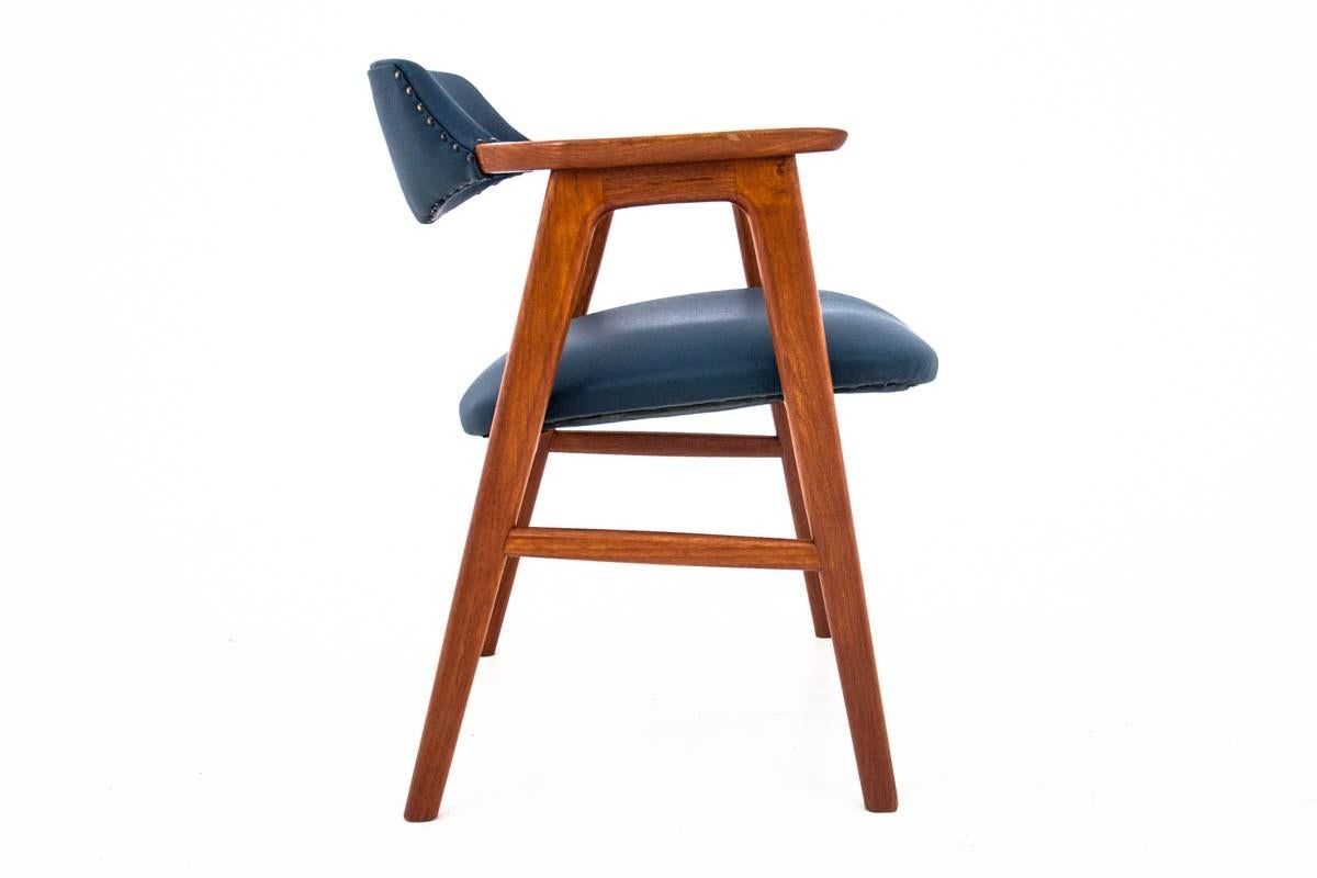 Dänischer Sessel aus Teakholz und Leder, dänisches Design im Angebot 2