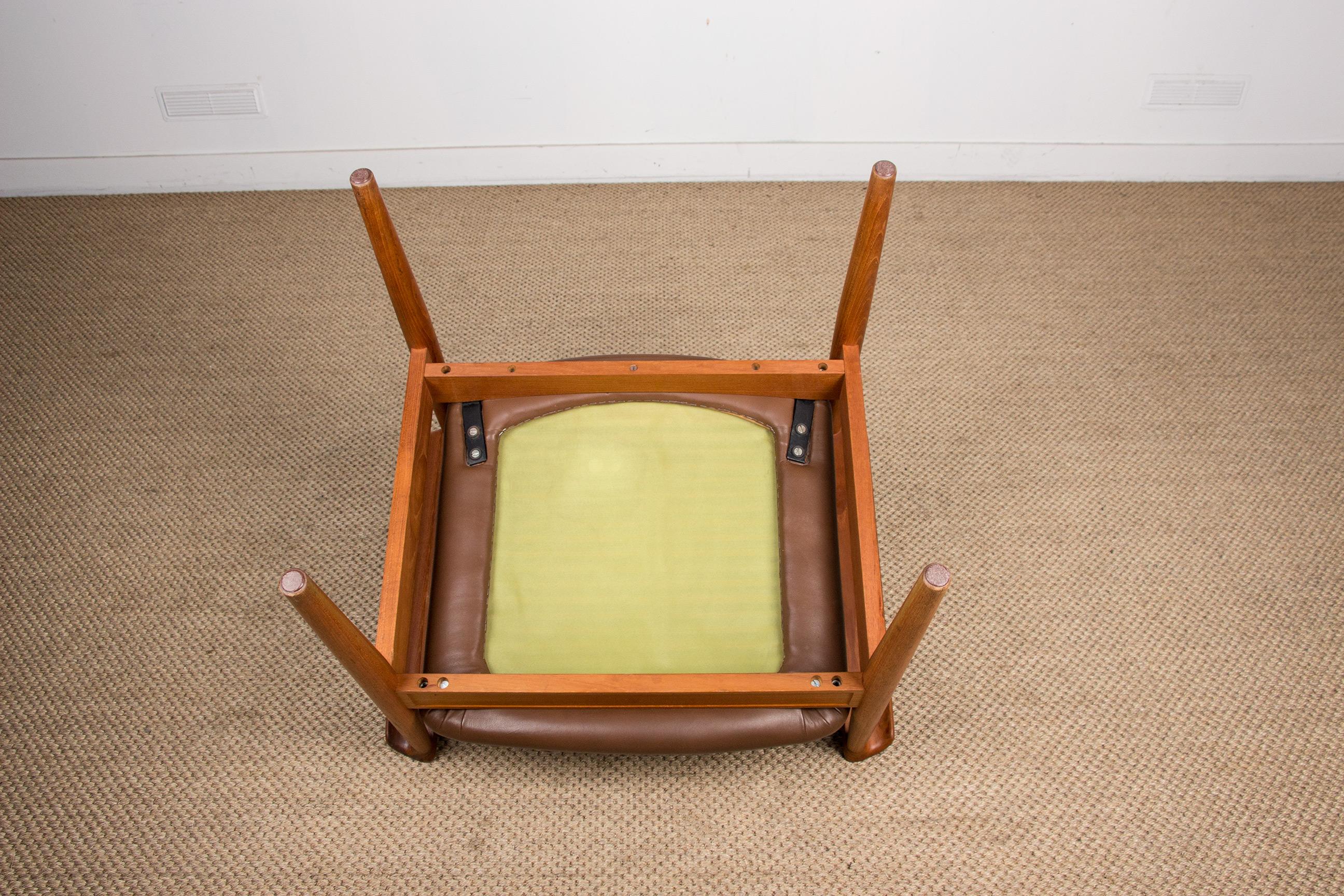 Danish Teak and Leather Armchair Model 209 