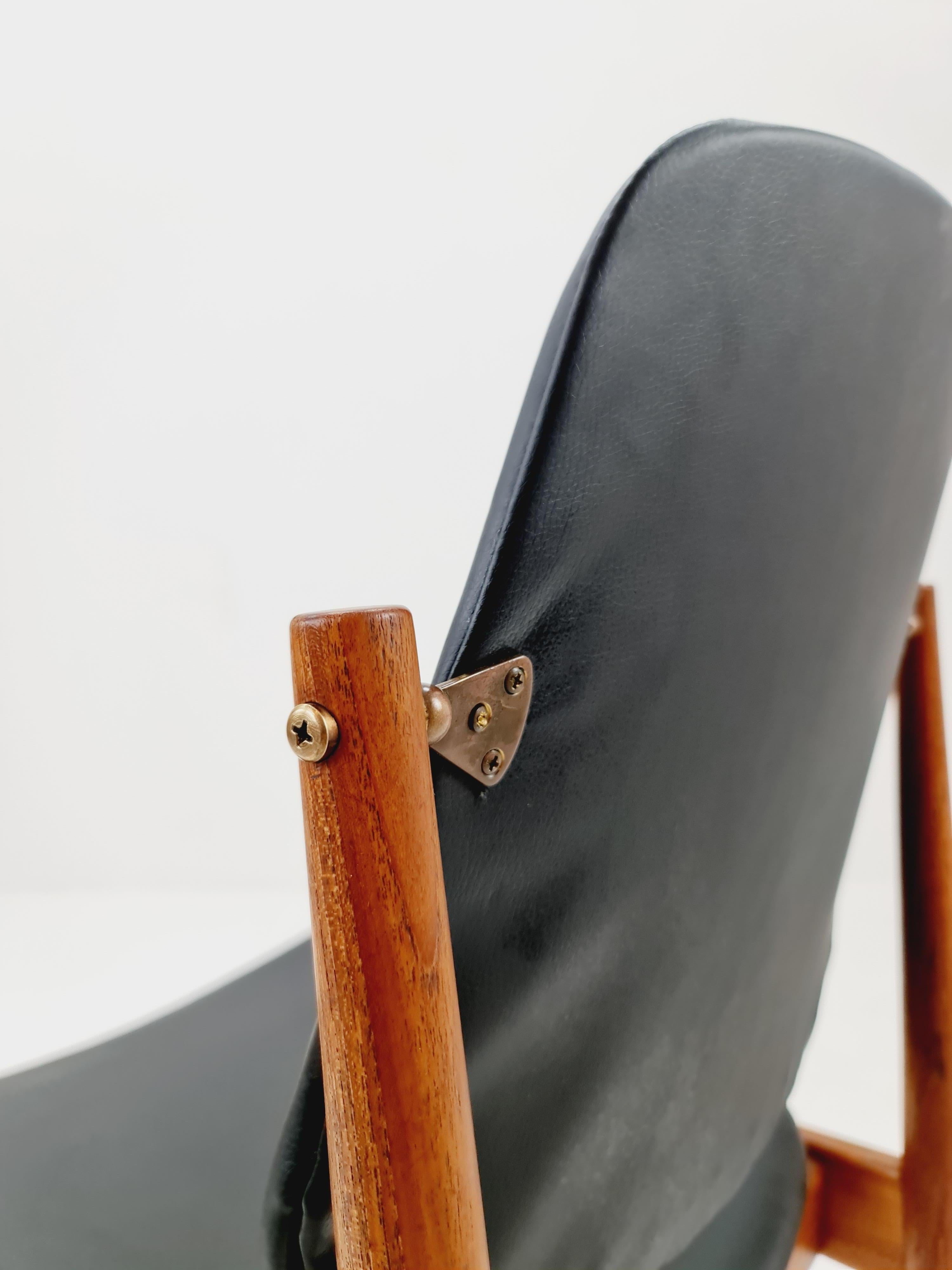 Danish teak and leather chair by Arne Vodder for France & Daverkosen, 1960s For Sale 5