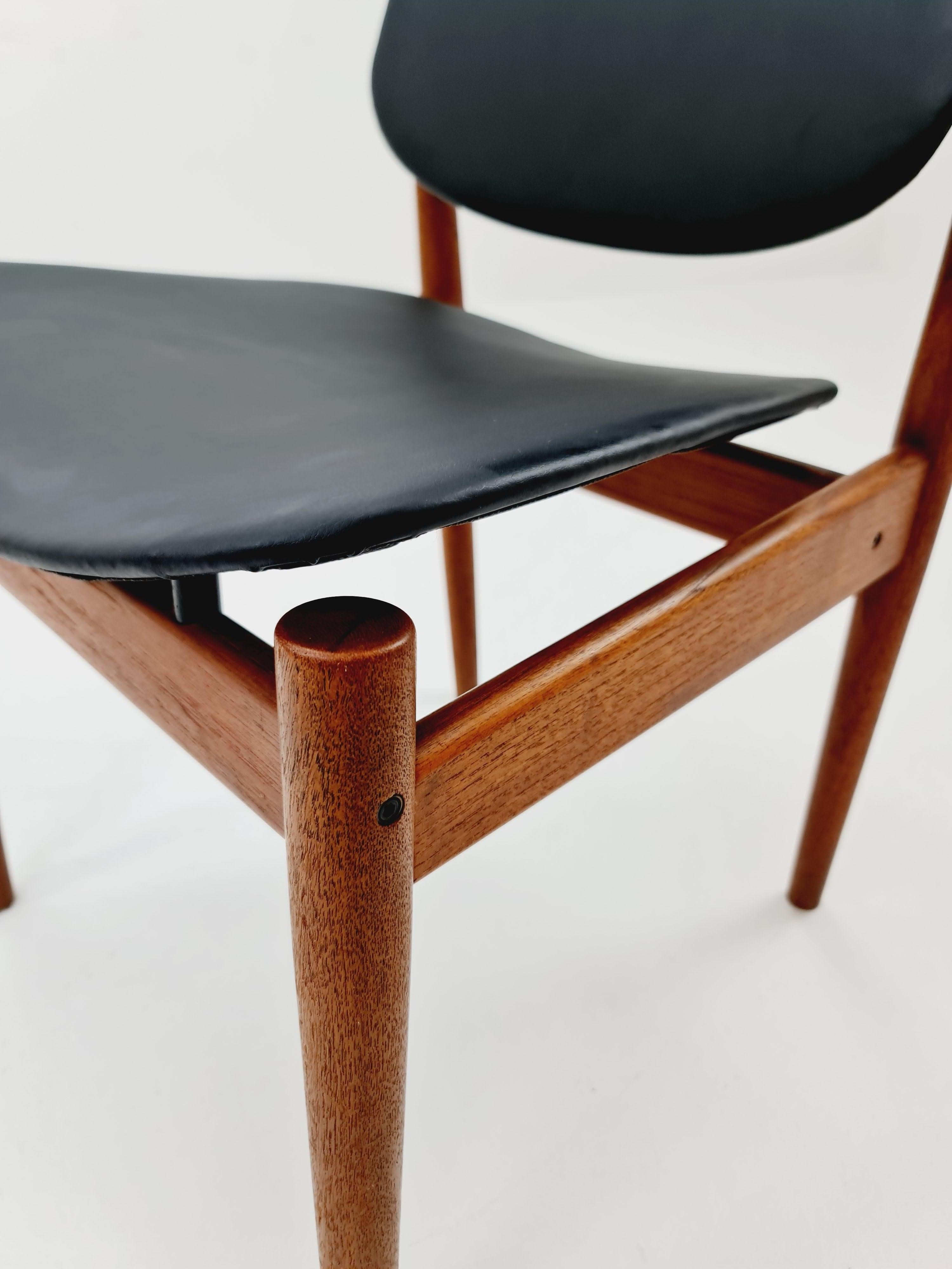 Danish teak and leather chair by Arne Vodder for France & Daverkosen, 1960s For Sale 6