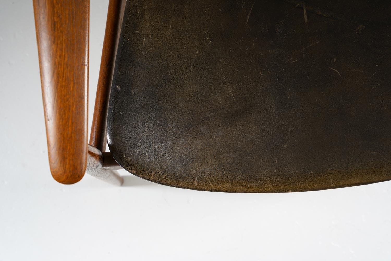Danish Teak and Leather Chair by Arne Vodder for France & Daverkosen For Sale 2