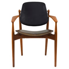 Vintage Danish Teak and Leather Chair by Arne Vodder for France & Daverkosen
