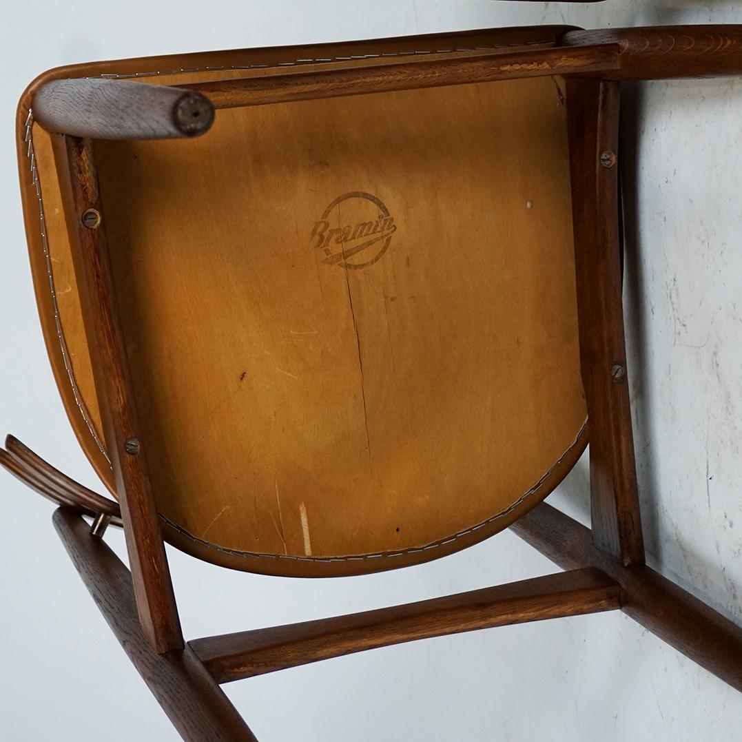 Sedia da pranzo danese in teak e pelle Mod. 178 di Johannes Andersen per Bramin in vendita 8