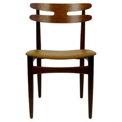 Danish Teak and Leather Dining Chair Mod. 178 by Johannes Andersen for Bramin