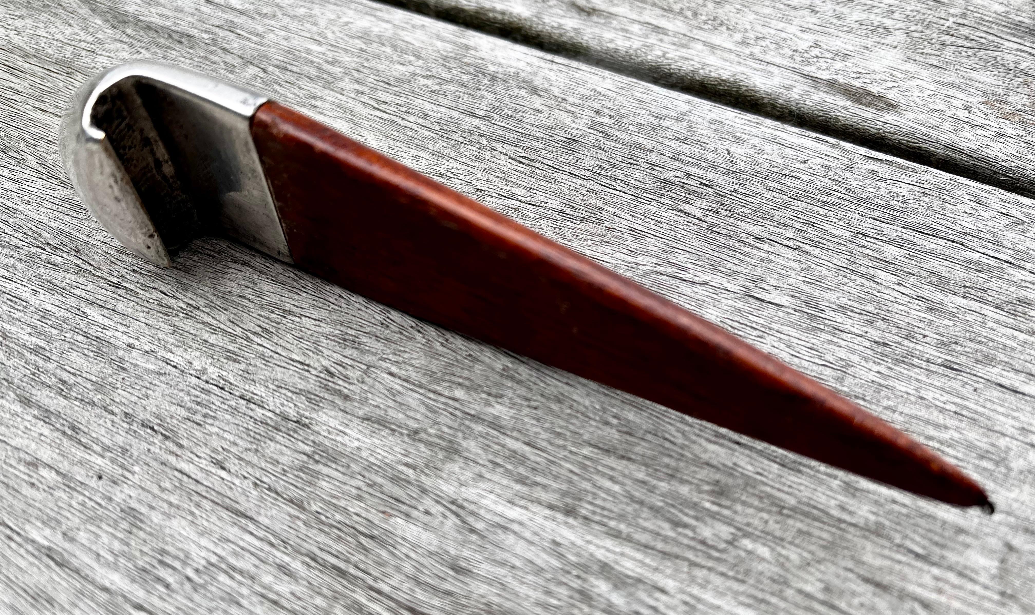 Danish Teak and Metal Bottle Opener In Good Condition For Sale In Philadelphia, PA