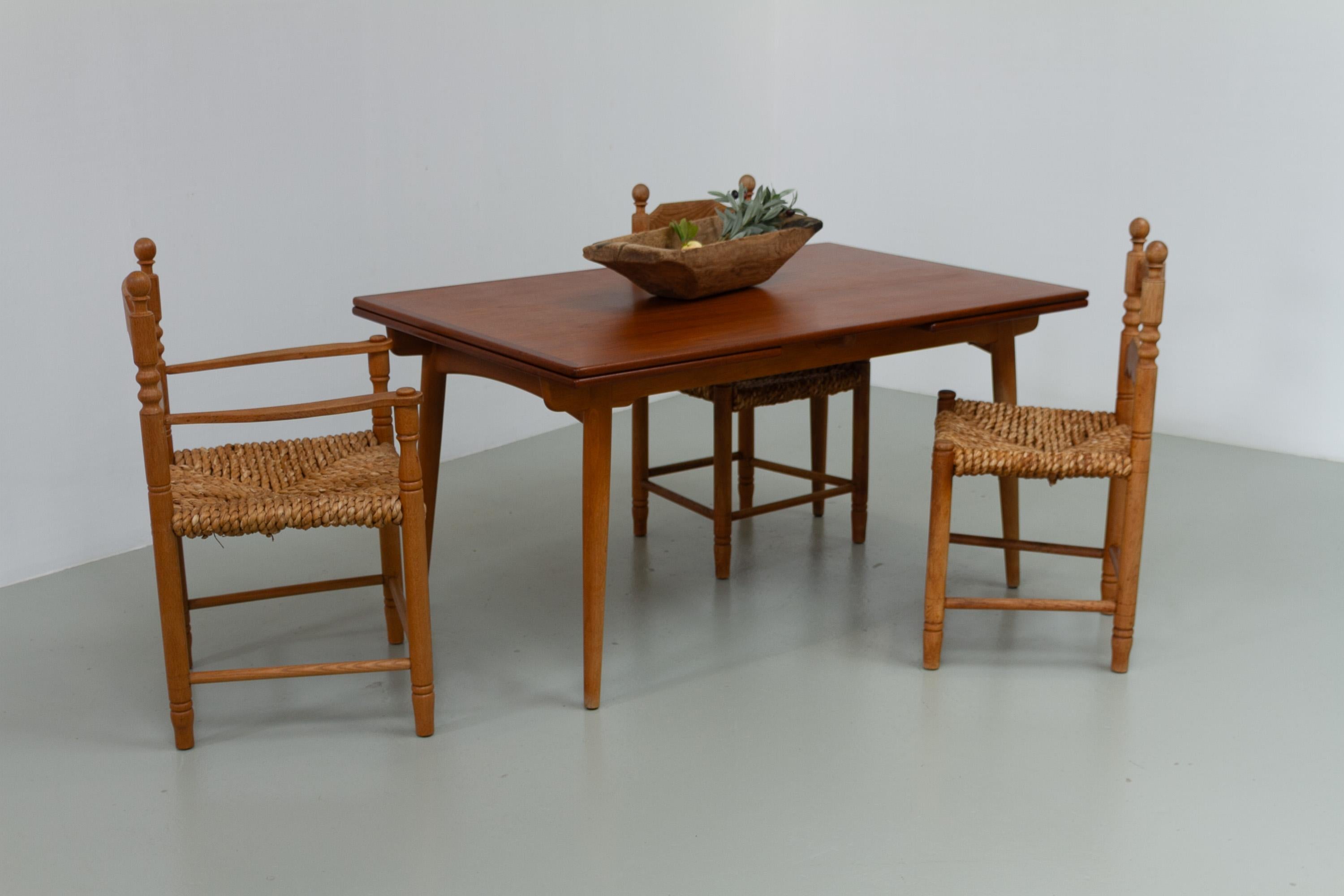 Danish Teak and Oak AT-312 Dining Table by Hans Wegner for Andreas Tuck, 1960s en venta 10